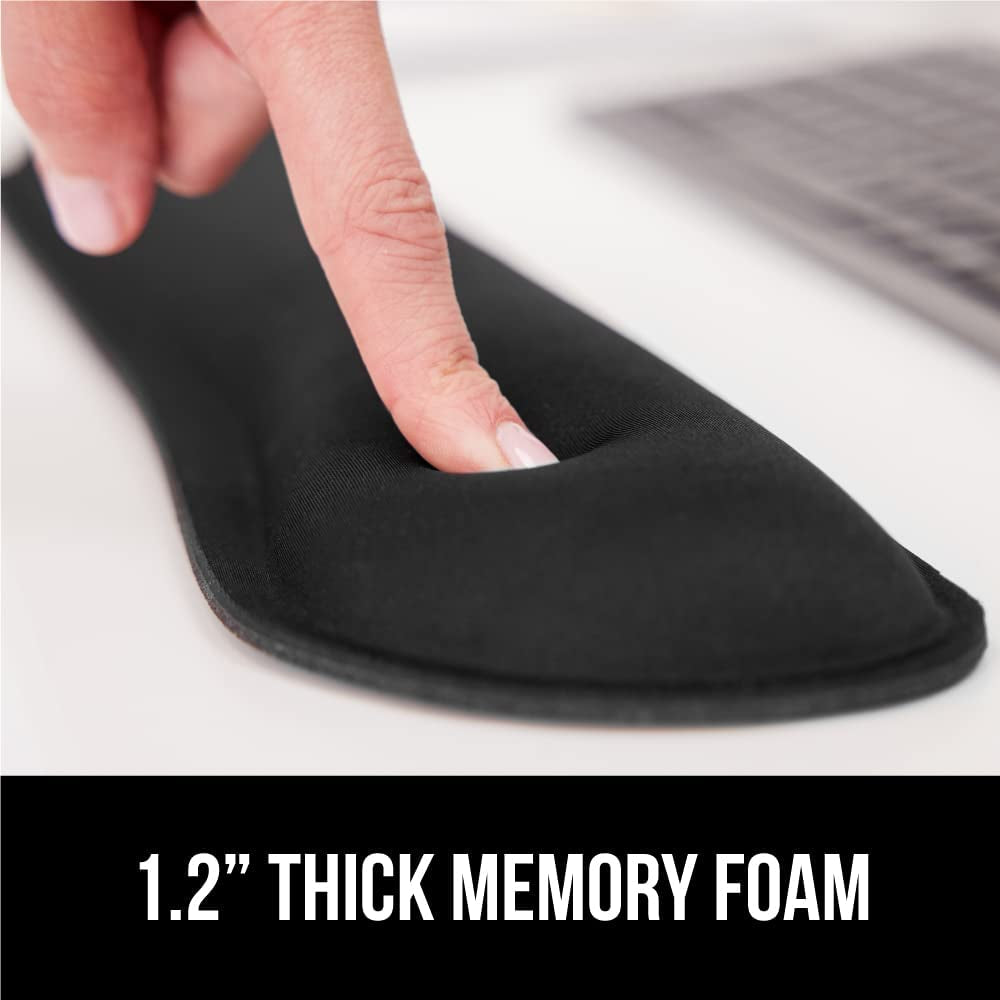 Silky Gel Memory Foam Wrist Rest for Computer Keyboard, Mouse, Ergonomic Design for Typing Pain Relief, Desk Pads Support Hand and Arm, Mousepad Rests, Stain Resistant, 2 Piece Pad, Black