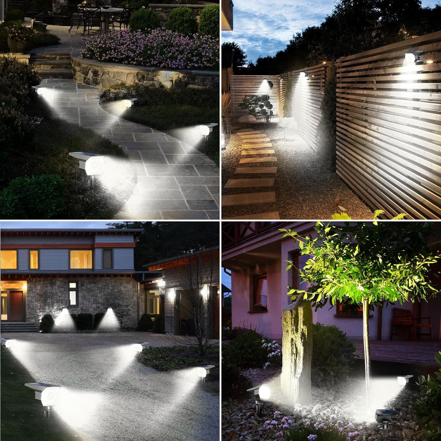 12 Pack Solar Lights Outdoor, Solar Spotlights Outdoor Waterproof 3 Modes, 2-In-1 Auto On/Off Solar Spot Landscape Lighting outside for Tree Plants Yard Garden Pathway