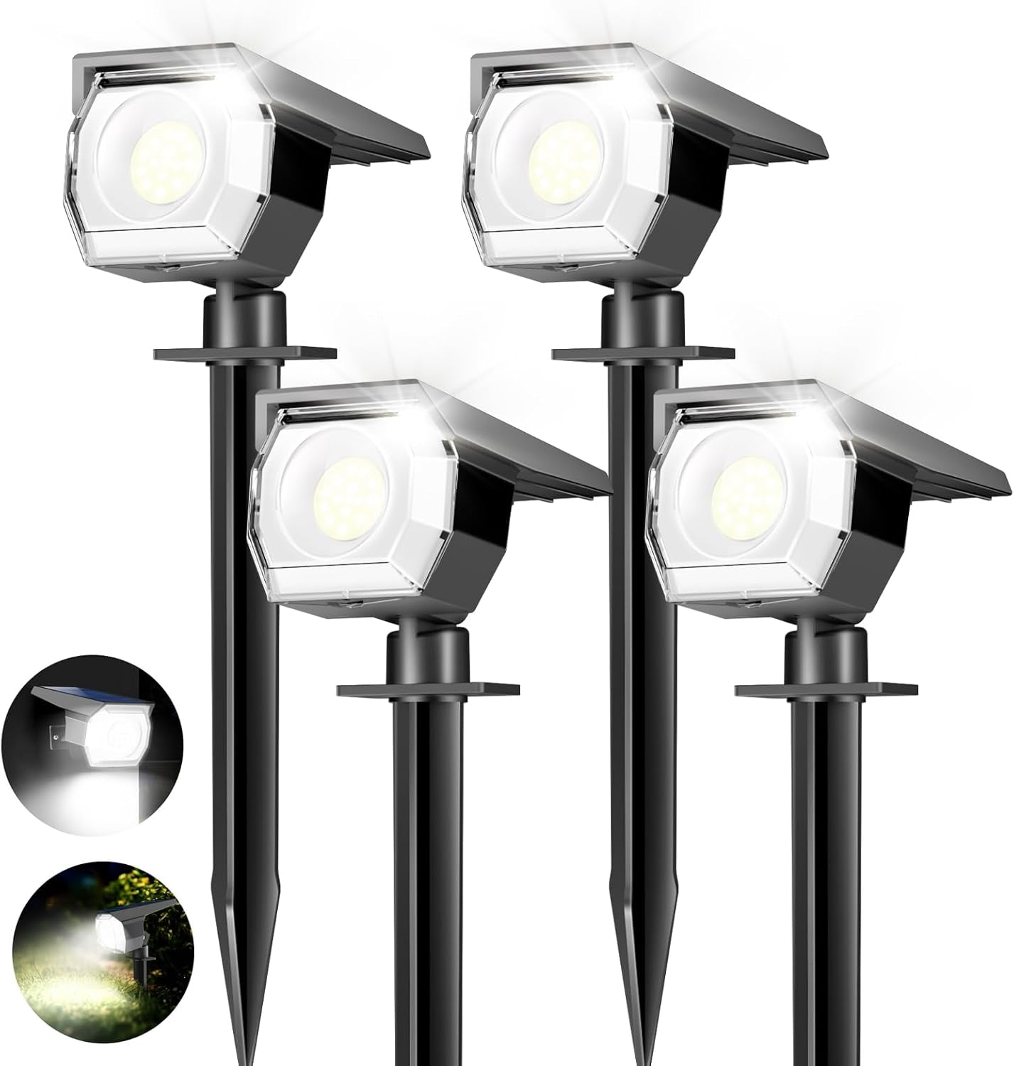 12 Pack Solar Lights Outdoor, Solar Spotlights Outdoor Waterproof 3 Modes, 2-In-1 Auto On/Off Solar Spot Landscape Lighting outside for Tree Plants Yard Garden Pathway