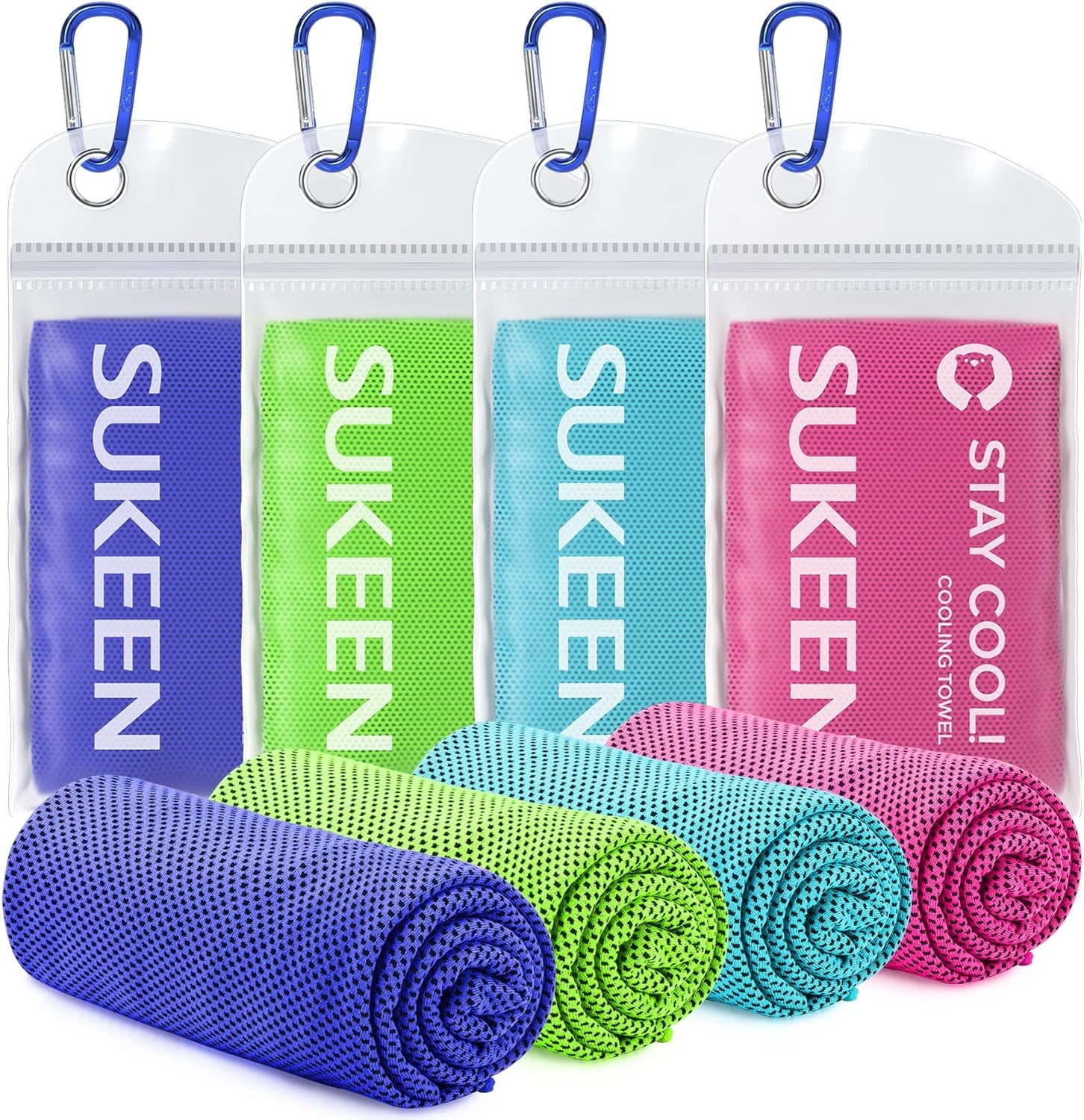 [4 Pack Cooling Towel (40"X12"), Ice Towel, Soft Breathable Chilly Towel, Microfiber Towel for Yoga, Sport, Running, Gym, Workout,Camping, Fitness, Workout & More Activities