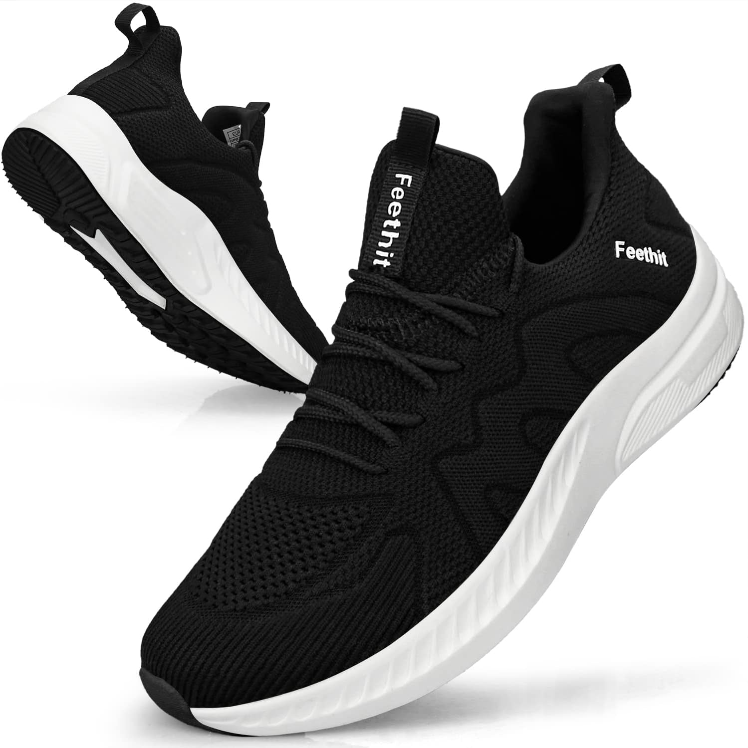 Mens Non Slip Walking Sneakers Lightweight Breathable Slip on Running Shoes Athletic Gym Tennis Shoes for Men