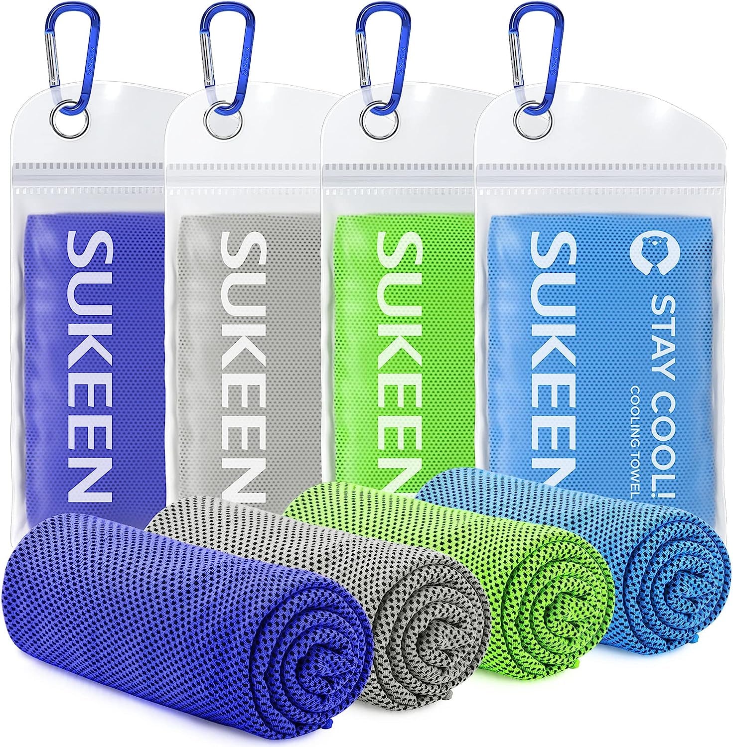 [4 Pack Cooling Towel (40"X12"), Ice Towel, Soft Breathable Chilly Towel, Microfiber Towel for Yoga, Sport, Running, Gym, Workout,Camping, Fitness, Workout & More Activities