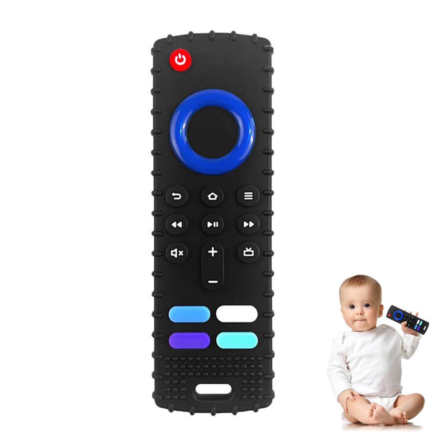 Baby Silicone Teething Toys, Toy Remote for Toddlers 6-18 Months, Kids Remote Teething Toy, TV Remote Teether Toys, BPA Free & Refrigerator Safe