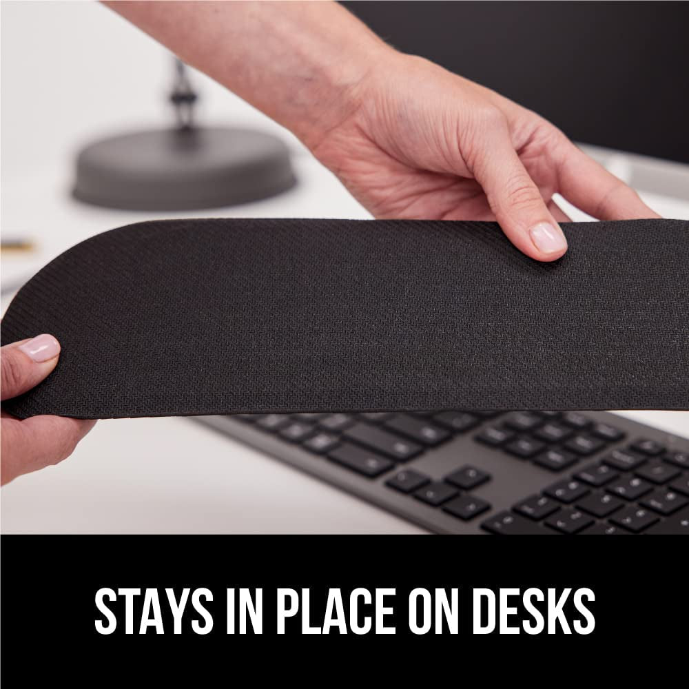 Silky Gel Memory Foam Wrist Rest for Computer Keyboard, Mouse, Ergonomic Design for Typing Pain Relief, Desk Pads Support Hand and Arm, Mousepad Rests, Stain Resistant, 2 Piece Pad, Black