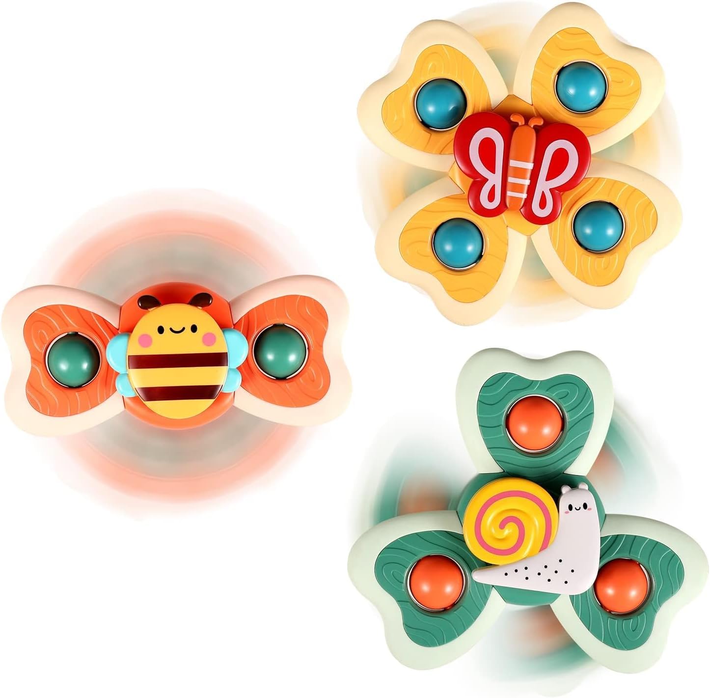 3PCS Pop Suction Cup Spinner Toys for 1 Year Old Boy Girl|Novelty Spinning Tops Toddler Toys Age 1-2|Sensory Baby Toys for Toddlers 1-3|12 18 Months Boy Birthday Gift for Infant