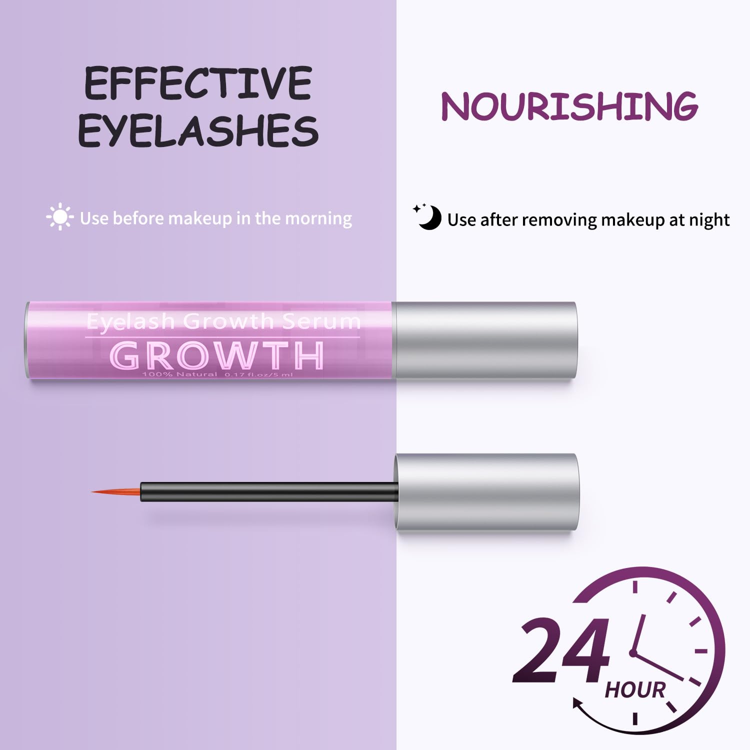 Advanced Eyelash Growth Serum with Natural Formula,Enhancement Lash Booster for Longer Fuller and Thicker Lash Enhancing Serum 5Ml