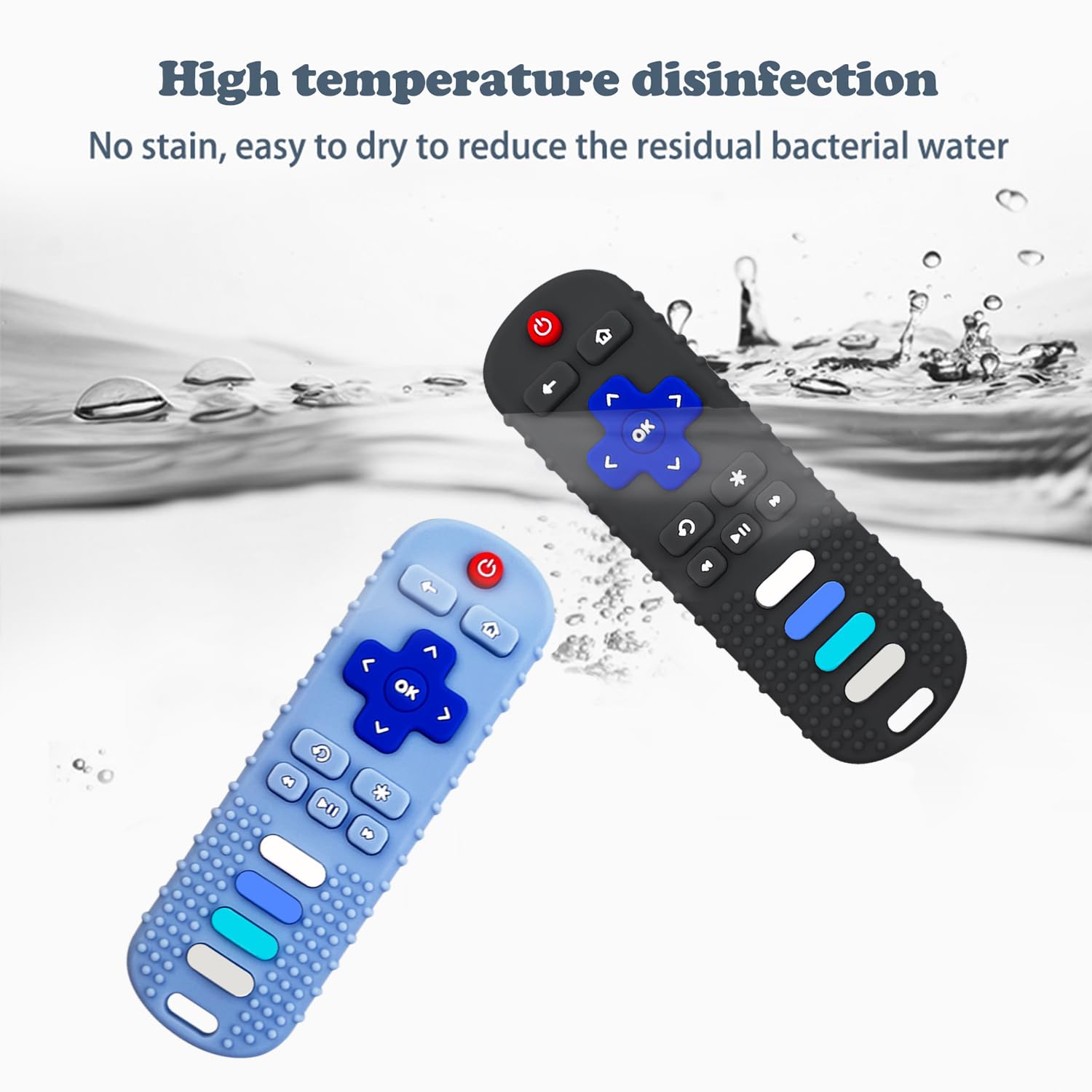 Baby Silicone Teething Toys, Toy Remote for Toddlers 6-18 Months, Kids Remote Teething Toy, TV Remote Teether Toys, BPA Free & Refrigerator Safe