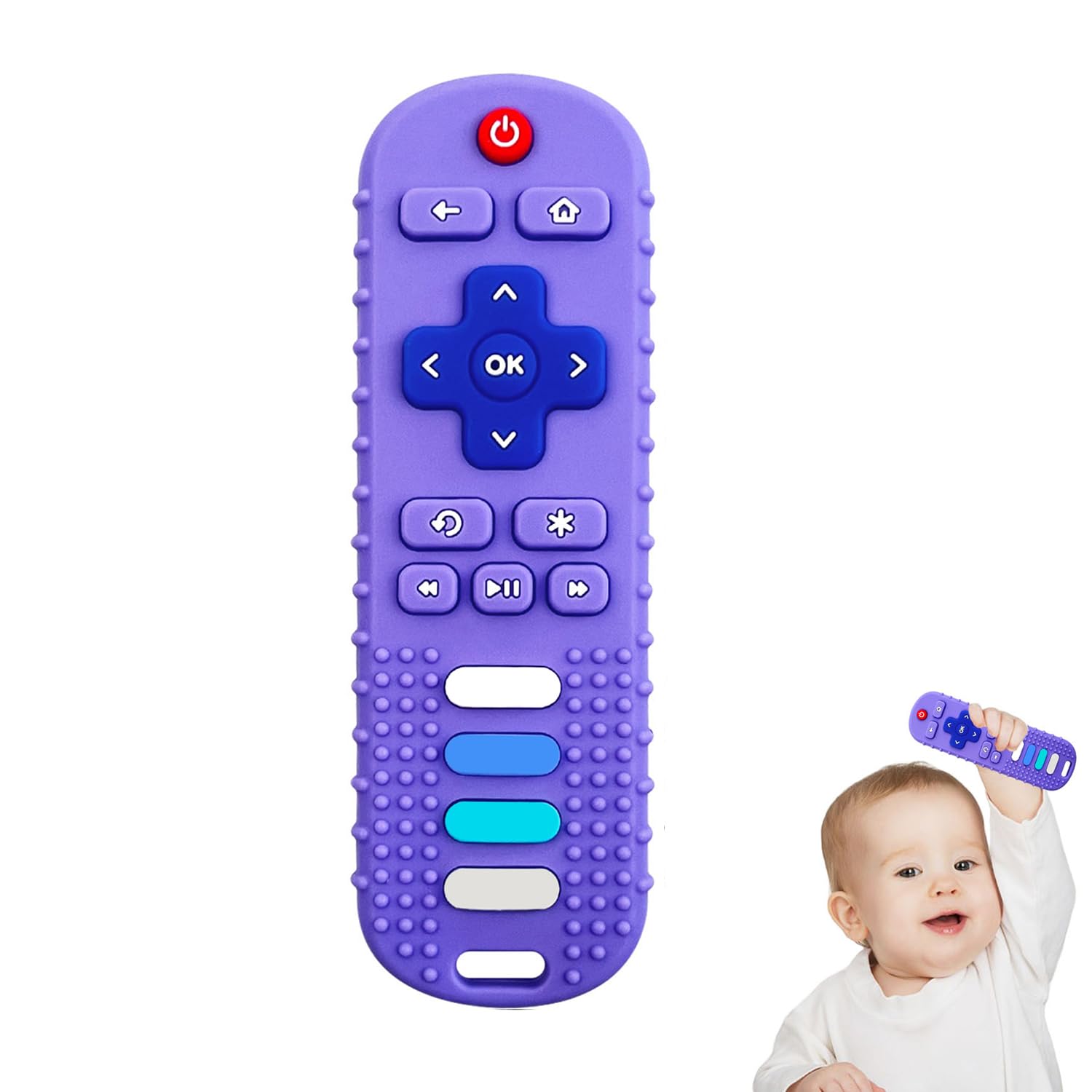 Baby Silicone Teething Toys, Toy Remote for Toddlers 6-18 Months, Kids Remote Teething Toy, TV Remote Teether Toys, BPA Free & Refrigerator Safe