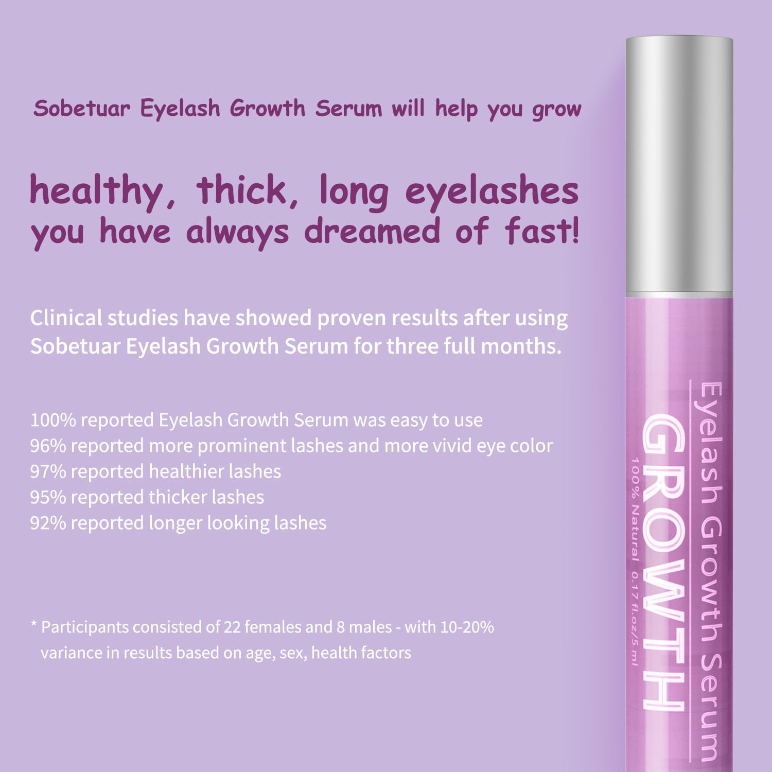 Advanced Eyelash Growth Serum with Natural Formula,Enhancement Lash Booster for Longer Fuller and Thicker Lash Enhancing Serum 5Ml