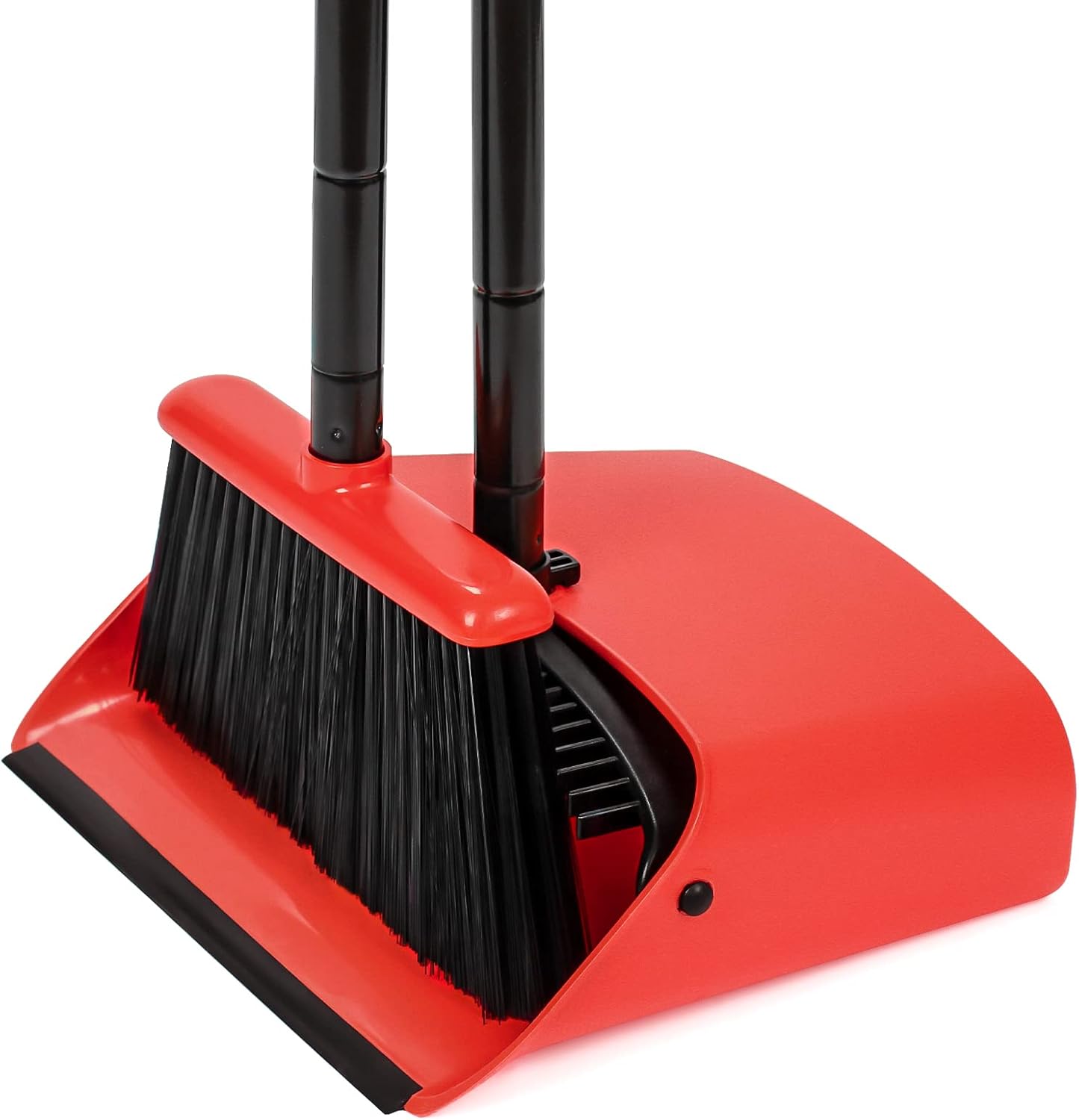 Broom and Dustpan Set with 52" Long Handle for Home Kitchen Room Office Lobby Floor Use Upright Stand up Stand up Broom with Dustpan Combo