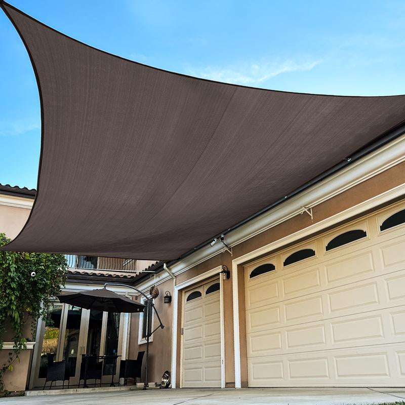 Rectangle Sun Shade Sail Canopy, Patio Shade Cloth Outdoor Cover - Sunshade Fabric Awning Shelter for Pergola Backyard Garden Carport