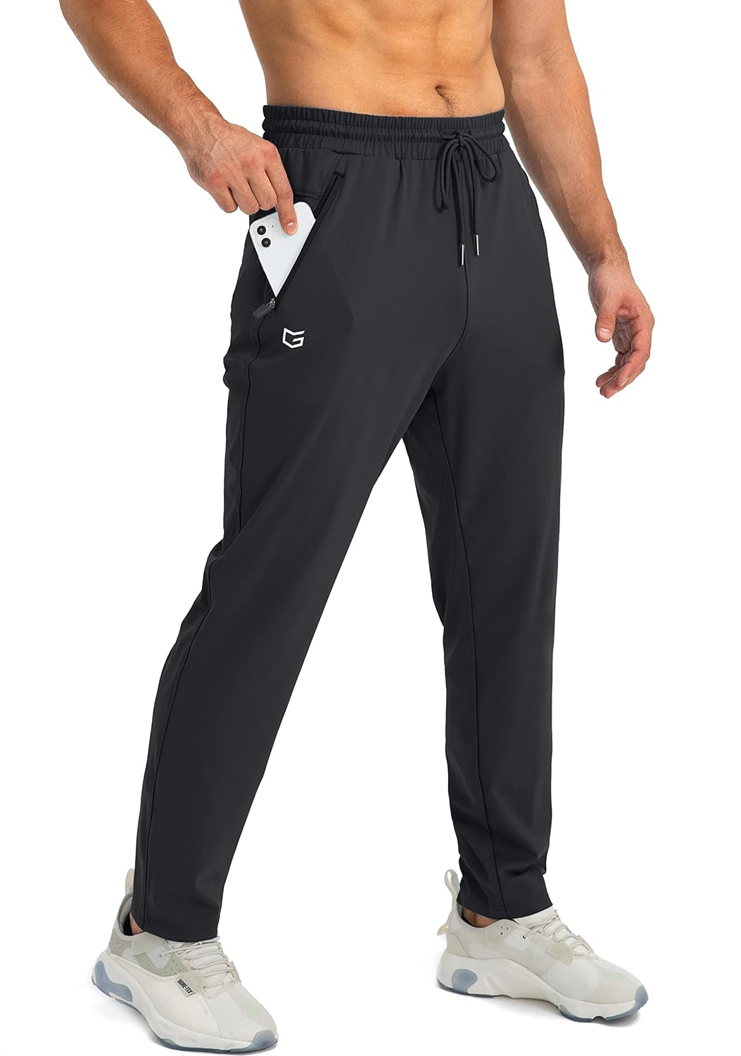 Men'S Sweatpants with Zipper Pockets Tapered Joggers for Men Athletic Pants for Workout, Jogging, Running