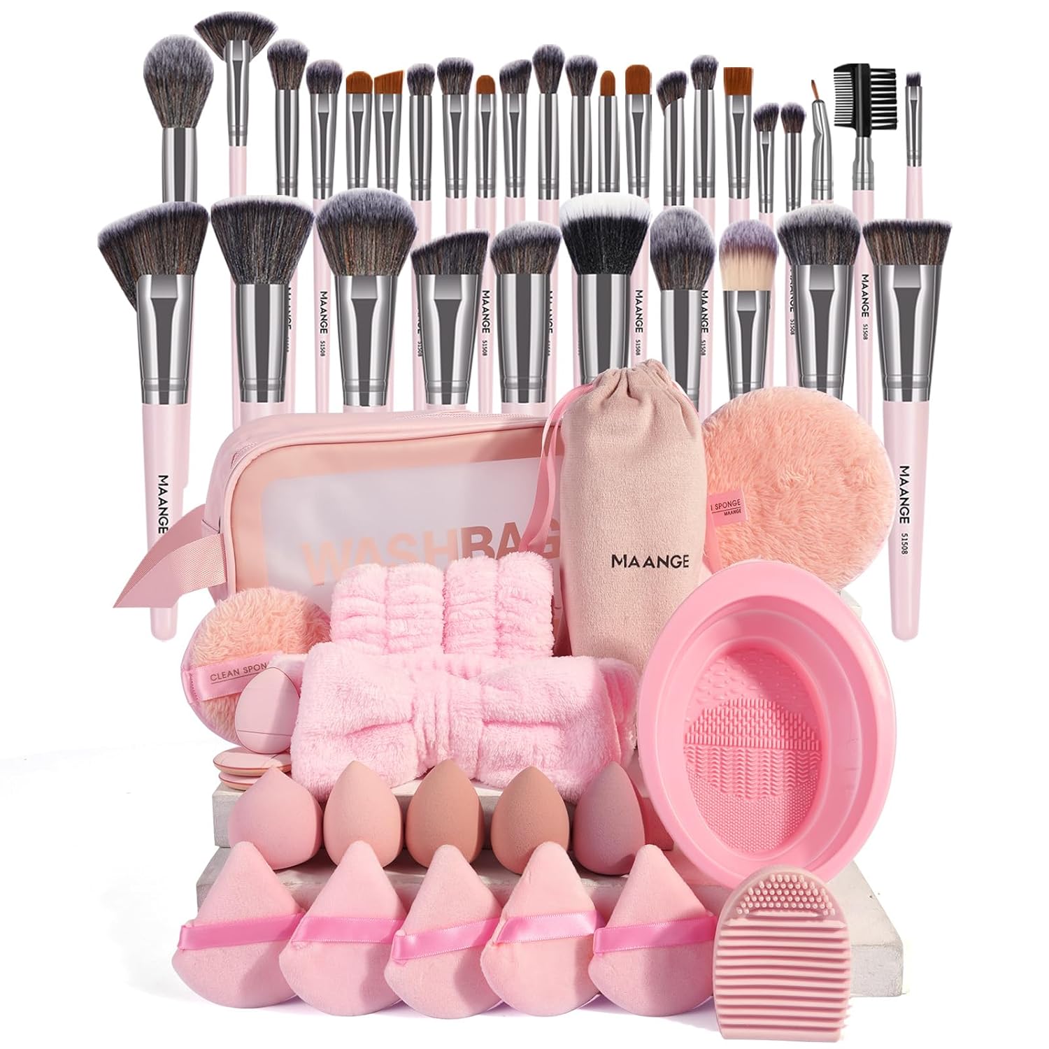 Makeup Brushes 54 Pcs Makeup Tool Set, Multi-Functional Makeup Kit Premium Synthetic Brush Make up Brushes Set for Women Girl (Black, 54 Pcs)