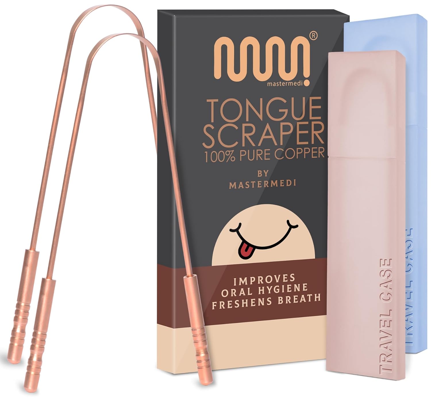 Tongue Scraper with Case Easy to Use Tongue Scraper for Adults, Tongue Cleaner for Oral Care & Hygiene (Single Pack (With Travel Case))