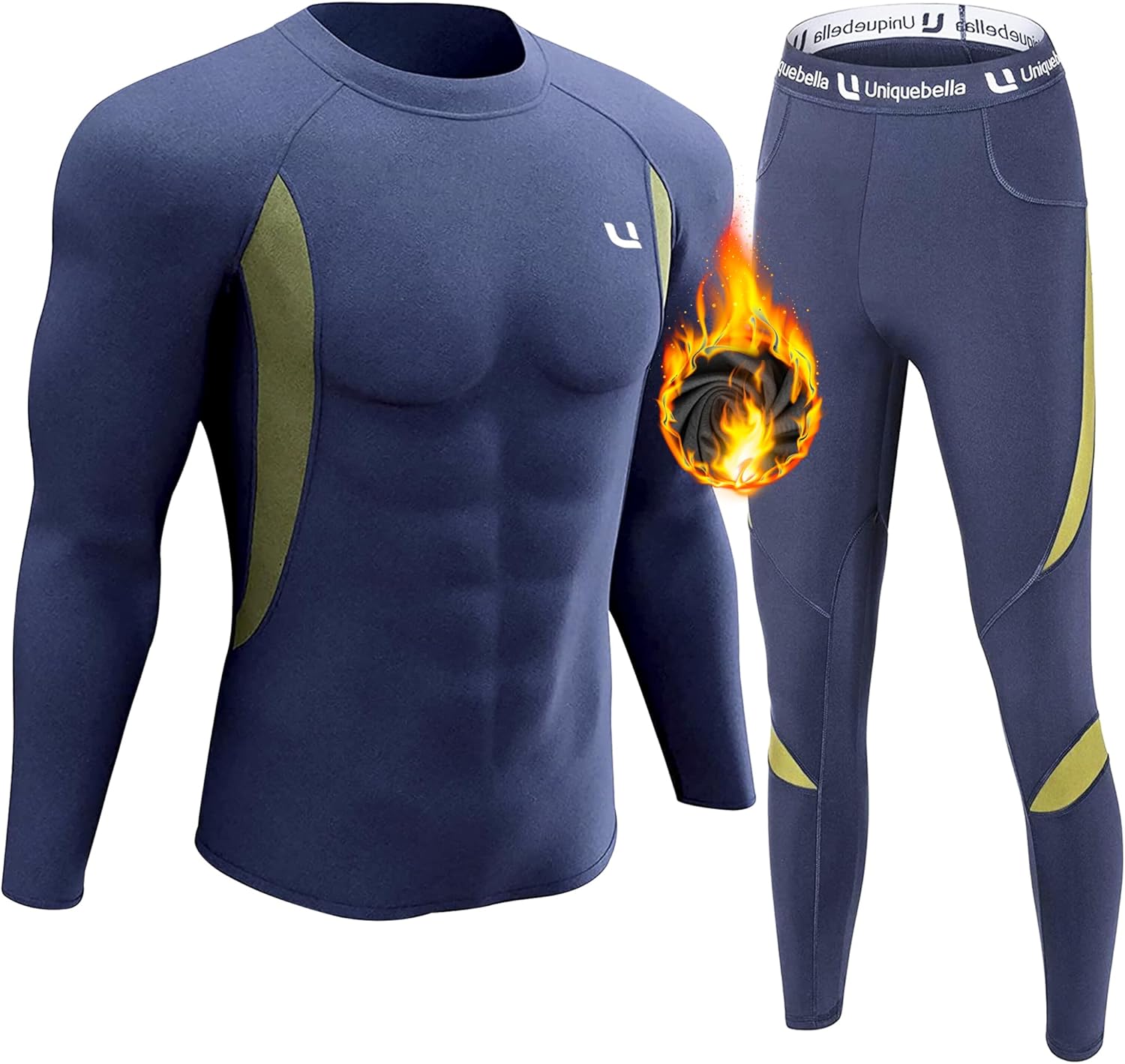 Men'S Thermal Underwear Sets Top & Long Johns Fleece Sweat Quick Drying Thermo Base Layer