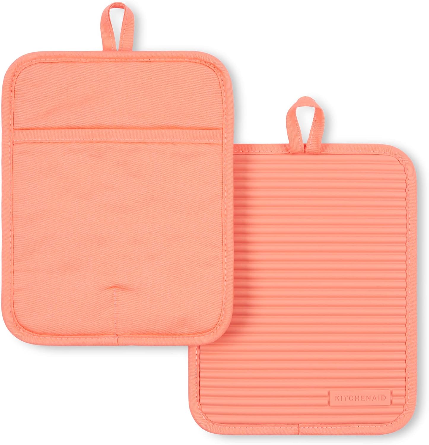 Ribbed Soft Silicone Water Resistant Pot Holder Set, Milkshake , 2 Piece Set, 7"X9"