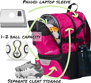 National Soccer Bag - Backpack for Soccer, Basketball & Football Includes Separate Cleat and Ball Holder