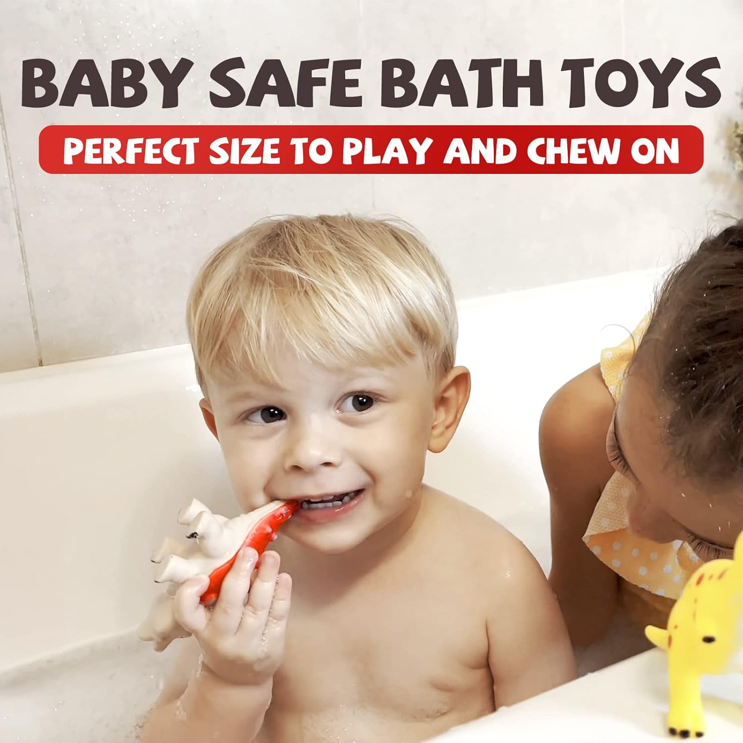 Dinosaur Bath Toys - No Hole Bath Toys for Kids,Baby Bath Toys for Shower Water Pool Toys