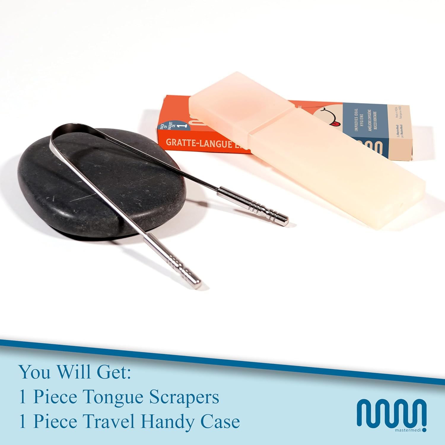 Tongue Scraper with Case Easy to Use Tongue Scraper for Adults, Tongue Cleaner for Oral Care & Hygiene (Single Pack (With Travel Case))