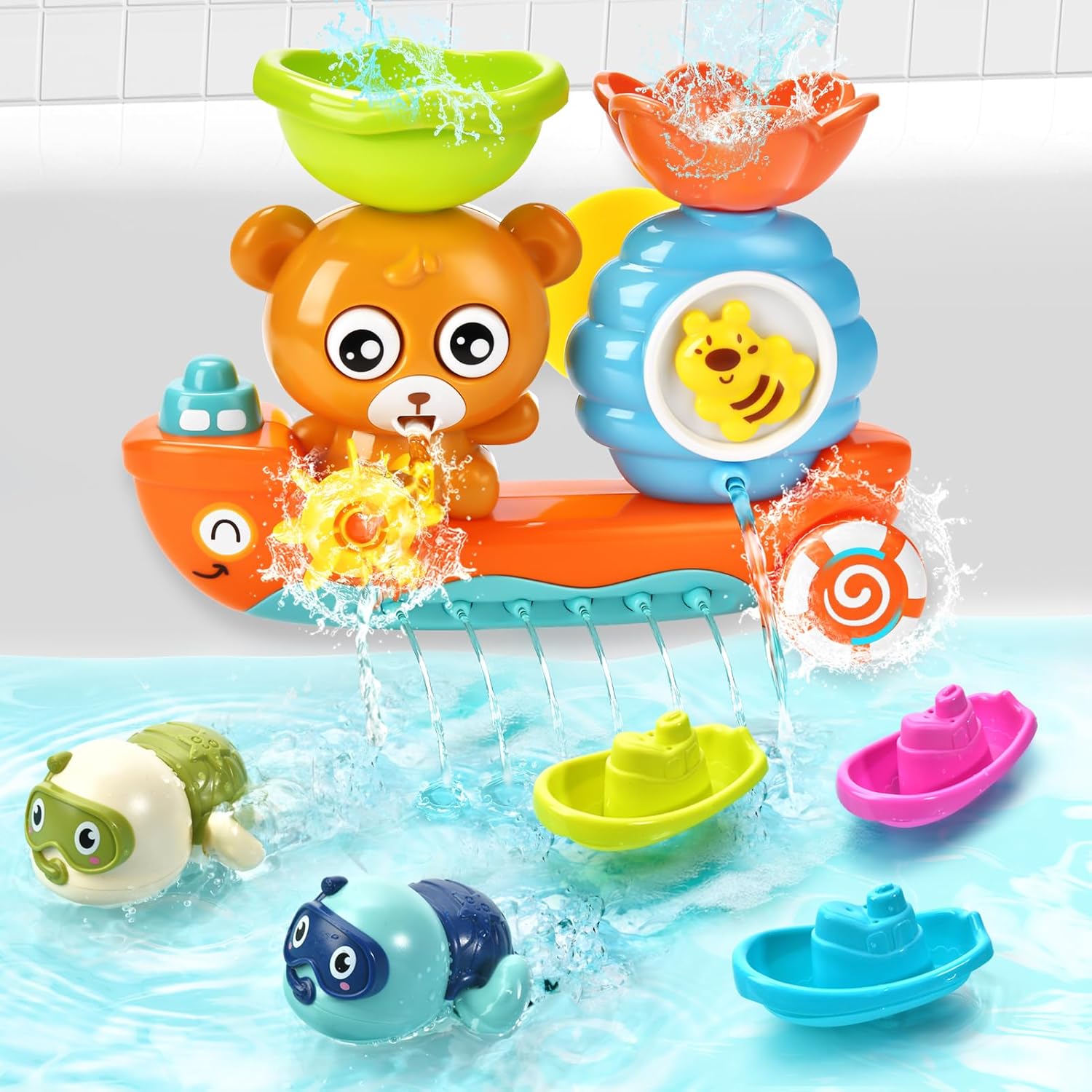 Bath Toys for Toddlers 1-3 Age 1 2 3 4 Year Old Boys Girls Toddler Bath Tub Toys for Kids Baby Infant Water Bath Tub Toys