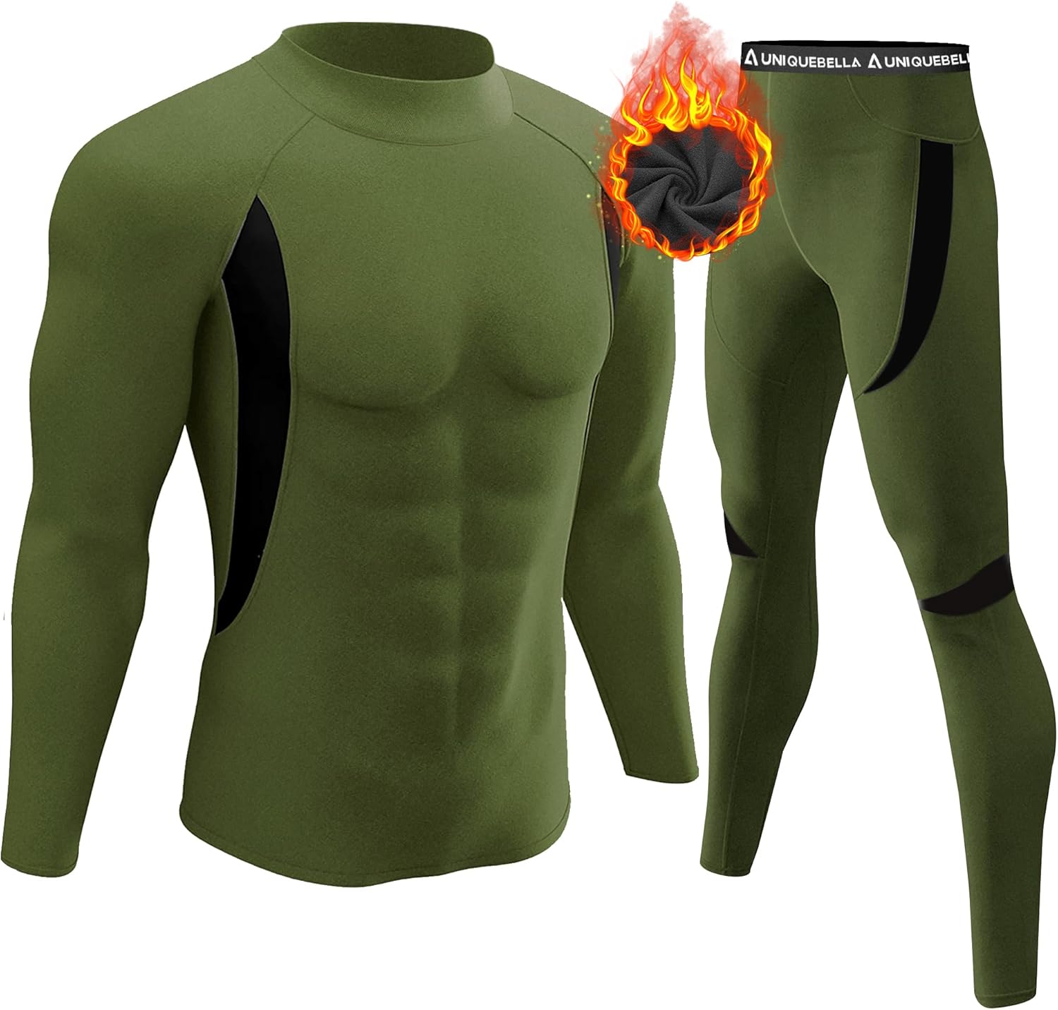 Men'S Thermal Underwear Sets Top & Long Johns Fleece Sweat Quick Drying Thermo Base Layer