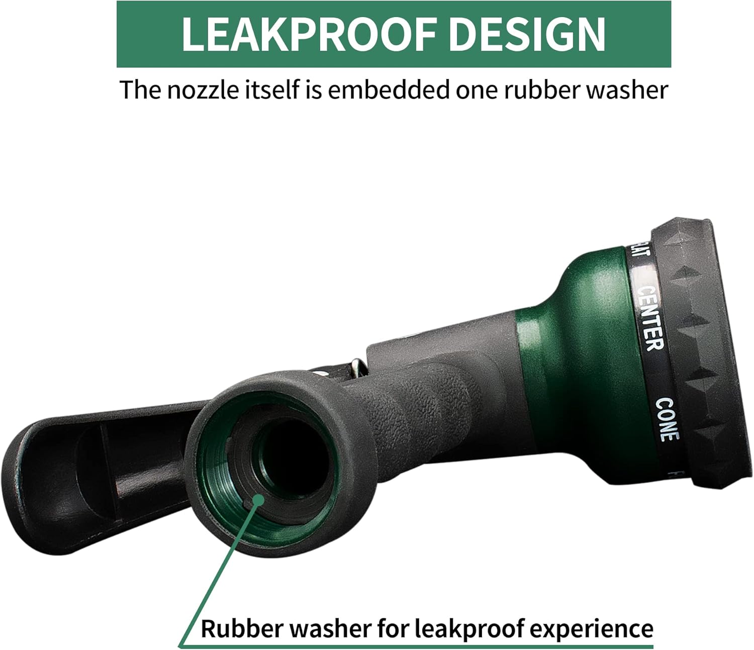 -Garden-Hose-Nozzle,Abs Water Spray Nozzle with Heavy Duty 7 Adjustable Watering Patterns,Slip Resistant for Plants,Lawn,Washing Cars,Cleaning,Showering Pets & Outdoor Fun.