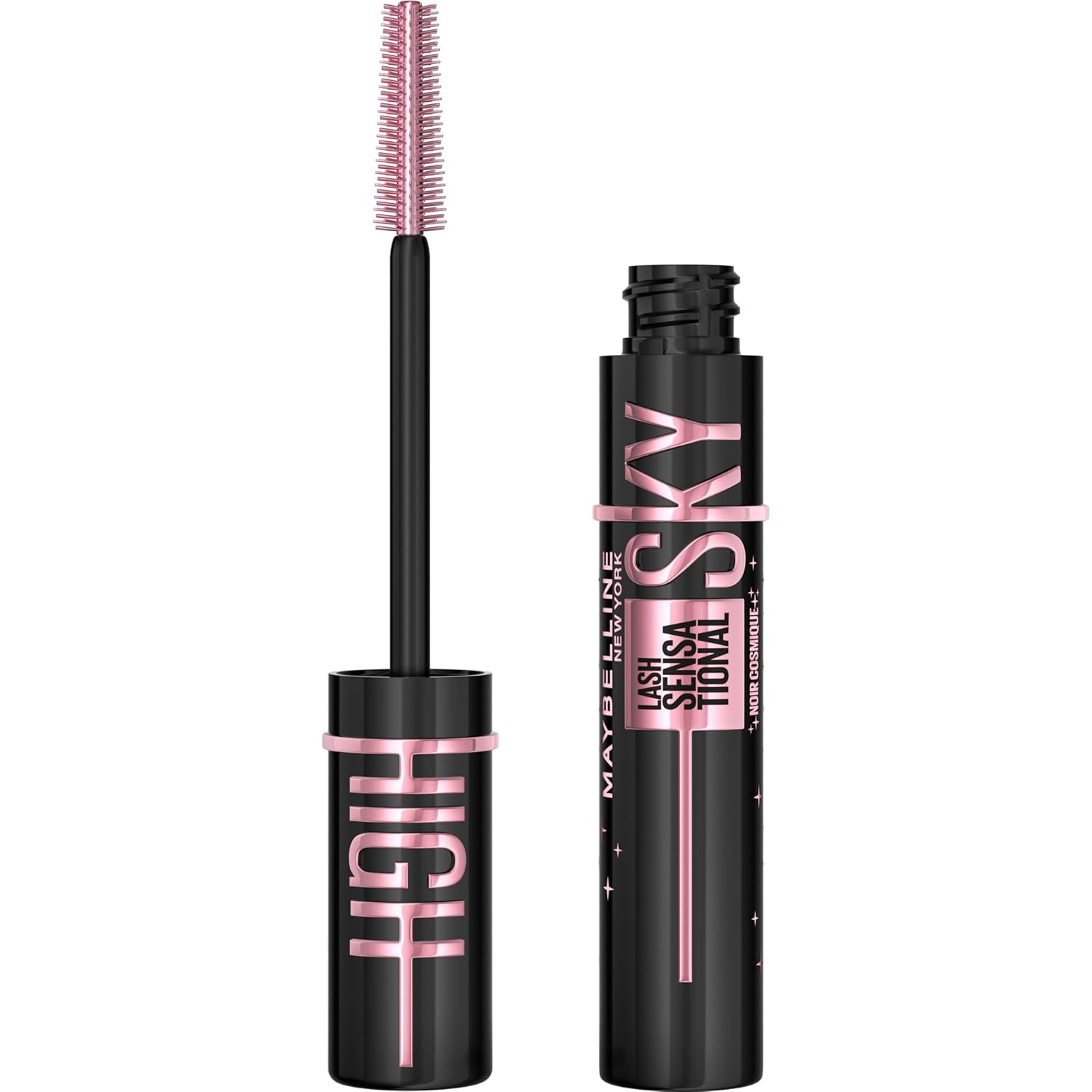 Lash Sensational Sky High Washable Mascara Makeup, Volumizing, Lengthening, Defining, Curling, Multiplying, Buildable Formula, Blackest Black, 1 Count