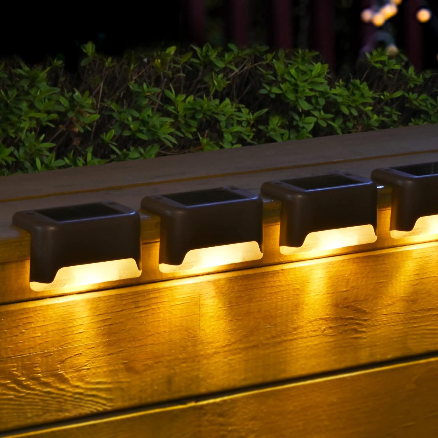 Solar Deck Lights Outdoor 16 Pack, Solar Step Lights Waterproof Led Solar Lights for Outdoor Stairs, Step , Fence, Yard, Patio, and Pathway(Warm White)