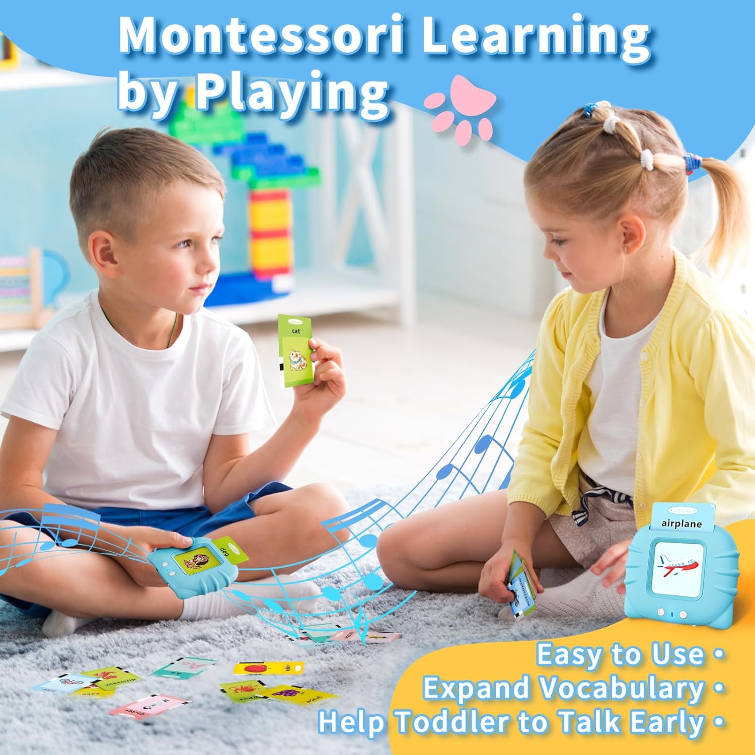 Toddler Toys Talking Flash Cards for 1 2 3 4 5 6 Year Old Boys and Girls, Autism Sensory Toys for Autistic Children, Learning Educational Montessori Speech Therapy 248 Sight Words Kids Gifts