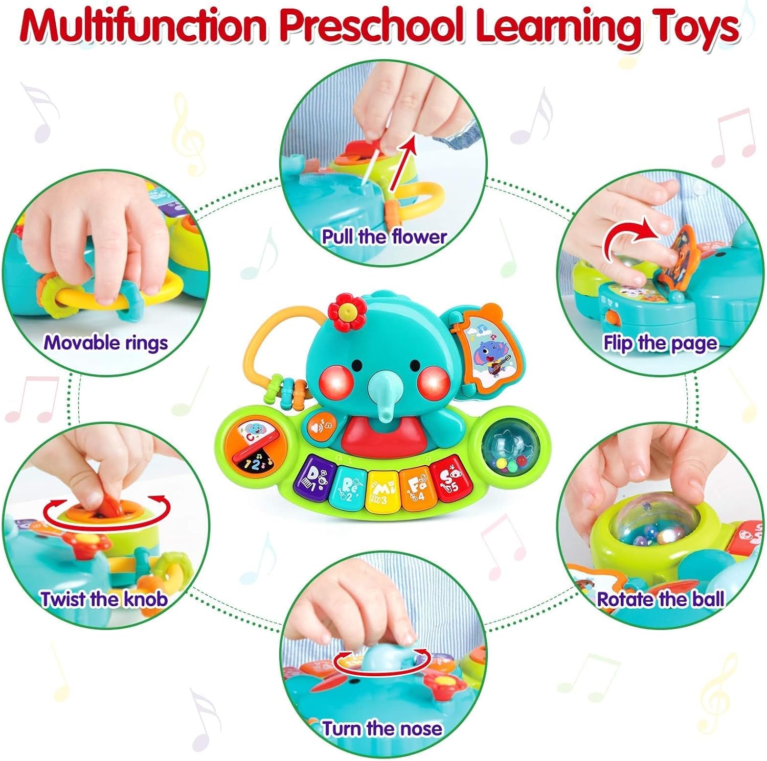 Baby Piano Toy 6 to 12 Months Light up Music Baby Toys for 0 6 9 12 18 Months Early Learning Educational Piano Keyboard Infant Toys Baby Girl Piano Toy 1 Year Old Boy Girl Gifts