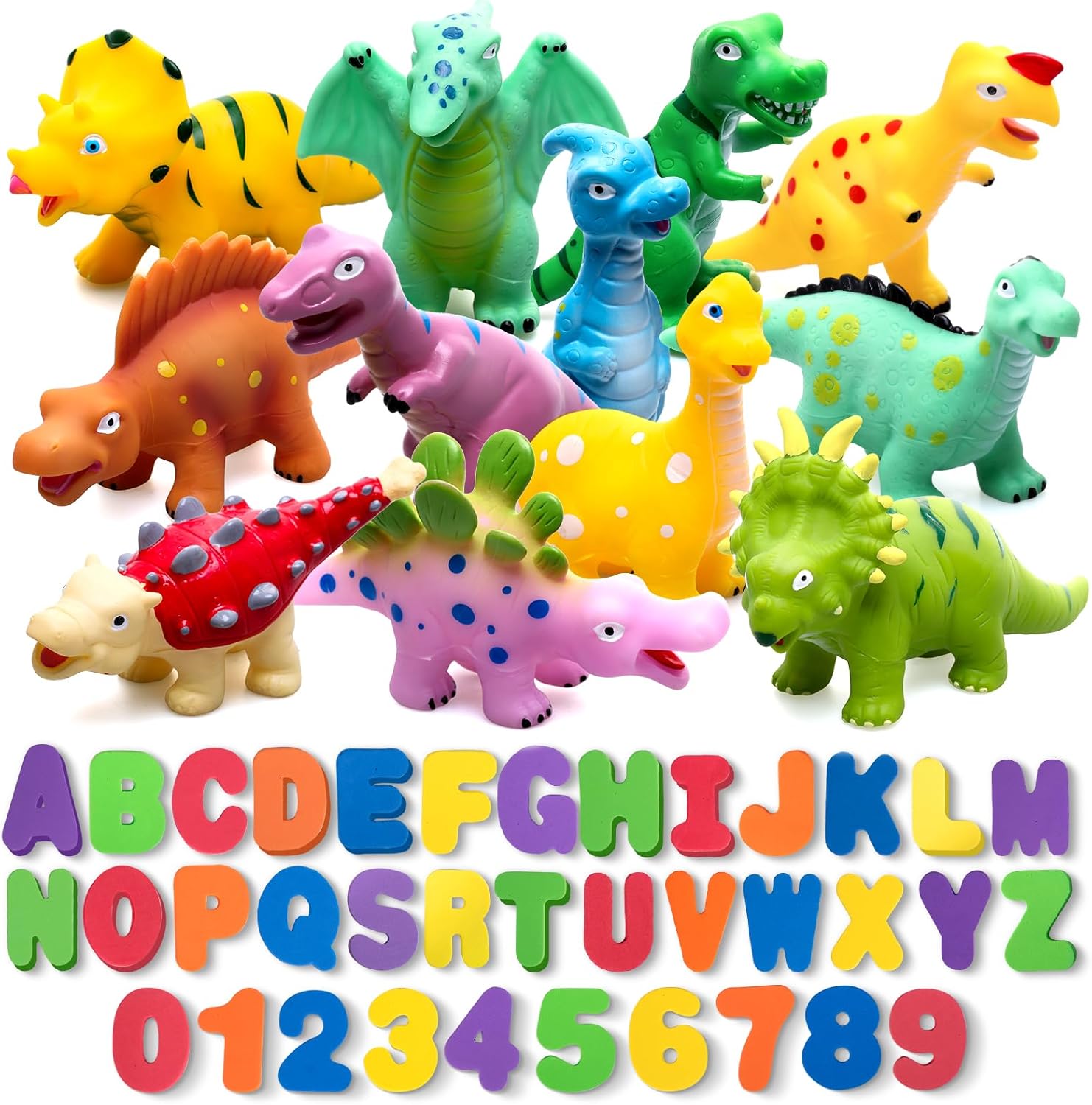 Dinosaur Bath Toys - No Hole Bath Toys for Kids,Baby Bath Toys for Shower Water Pool Toys