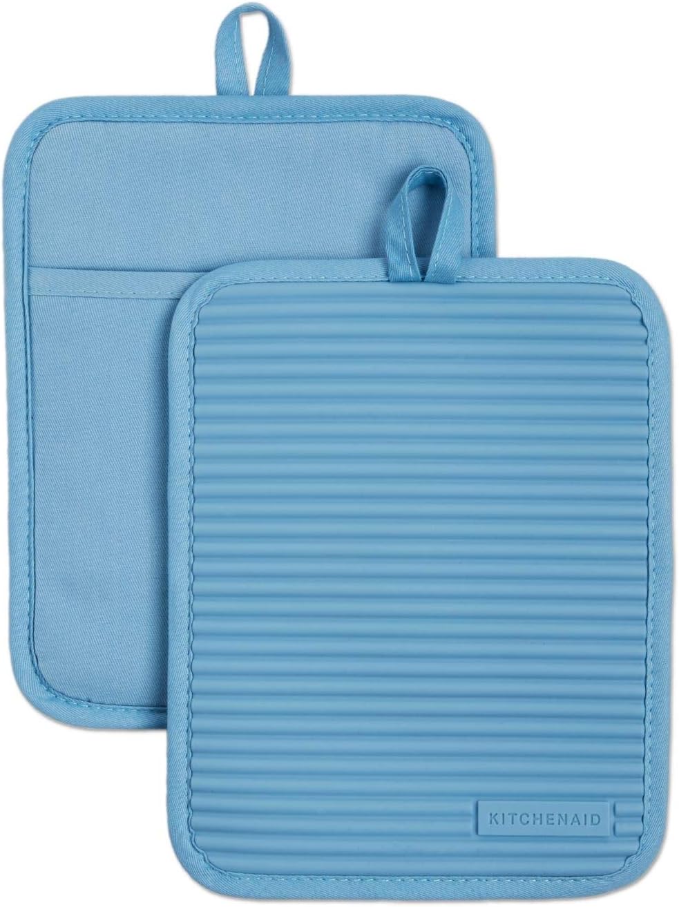 Ribbed Soft Silicone Water Resistant Pot Holder Set, Milkshake , 2 Piece Set, 7"X9"