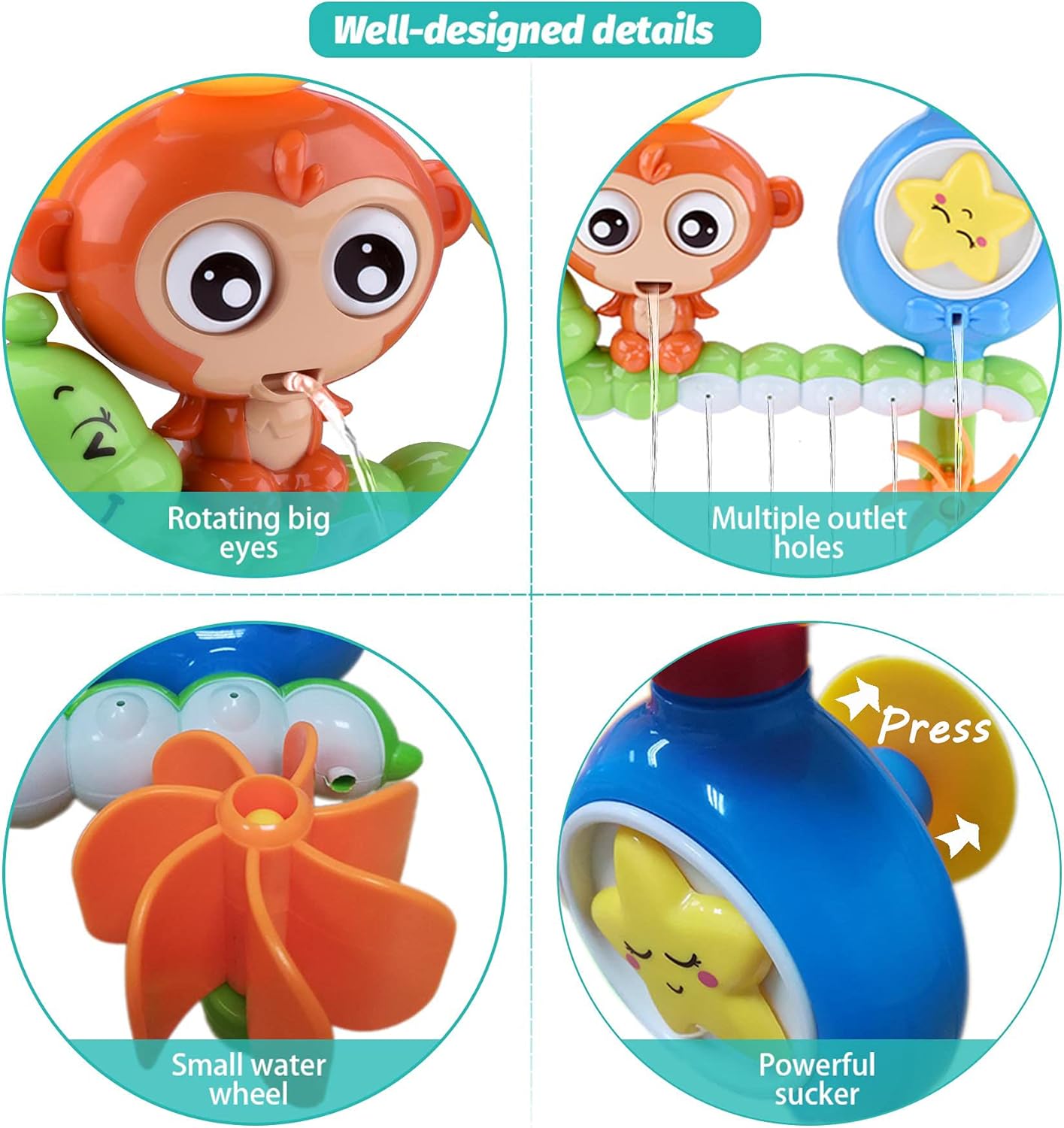 Bath Toys for Toddlers 1-3 Age 1 2 3 4 Year Old Boys Girls Toddler Bath Tub Toys for Kids Baby Infant Water Bath Tub Toys