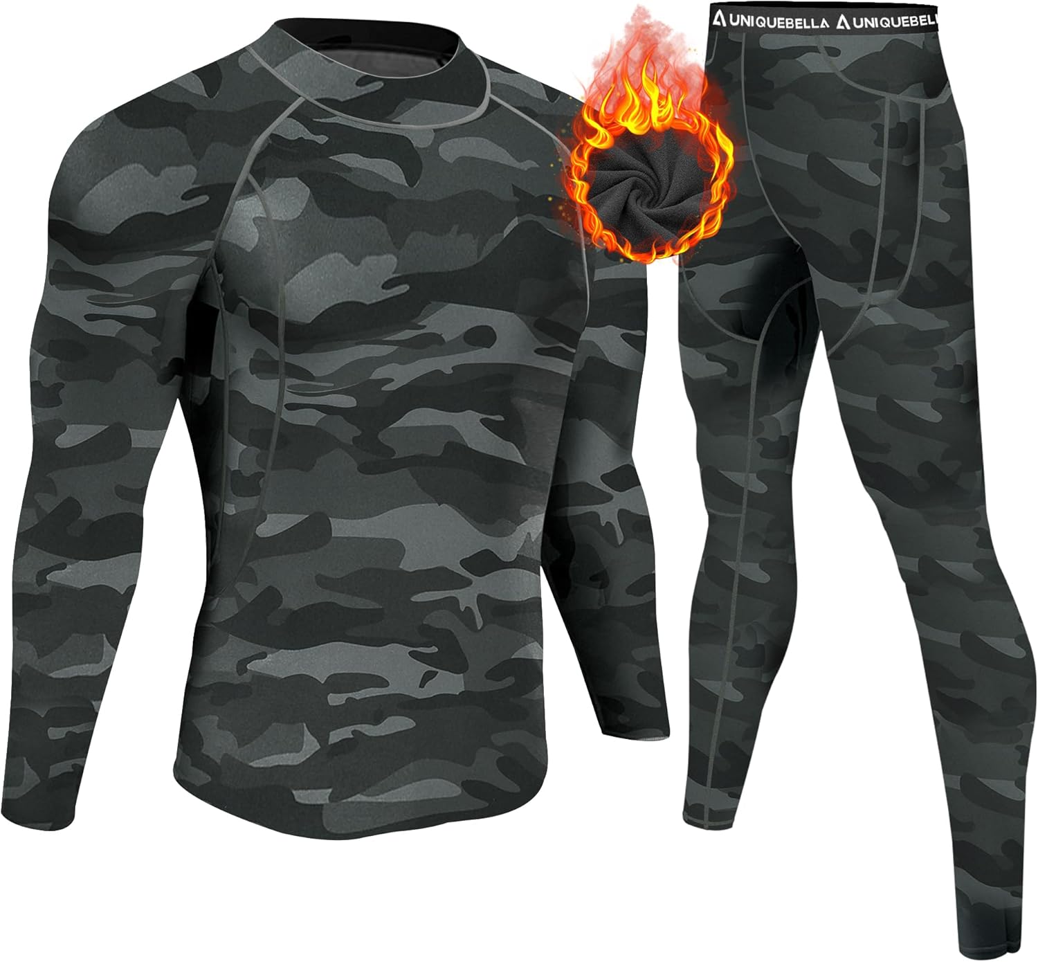 Men'S Thermal Underwear Sets Top & Long Johns Fleece Sweat Quick Drying Thermo Base Layer