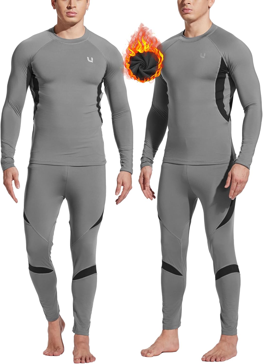 Men'S Thermal Underwear Sets Top & Long Johns Fleece Sweat Quick Drying Thermo Base Layer