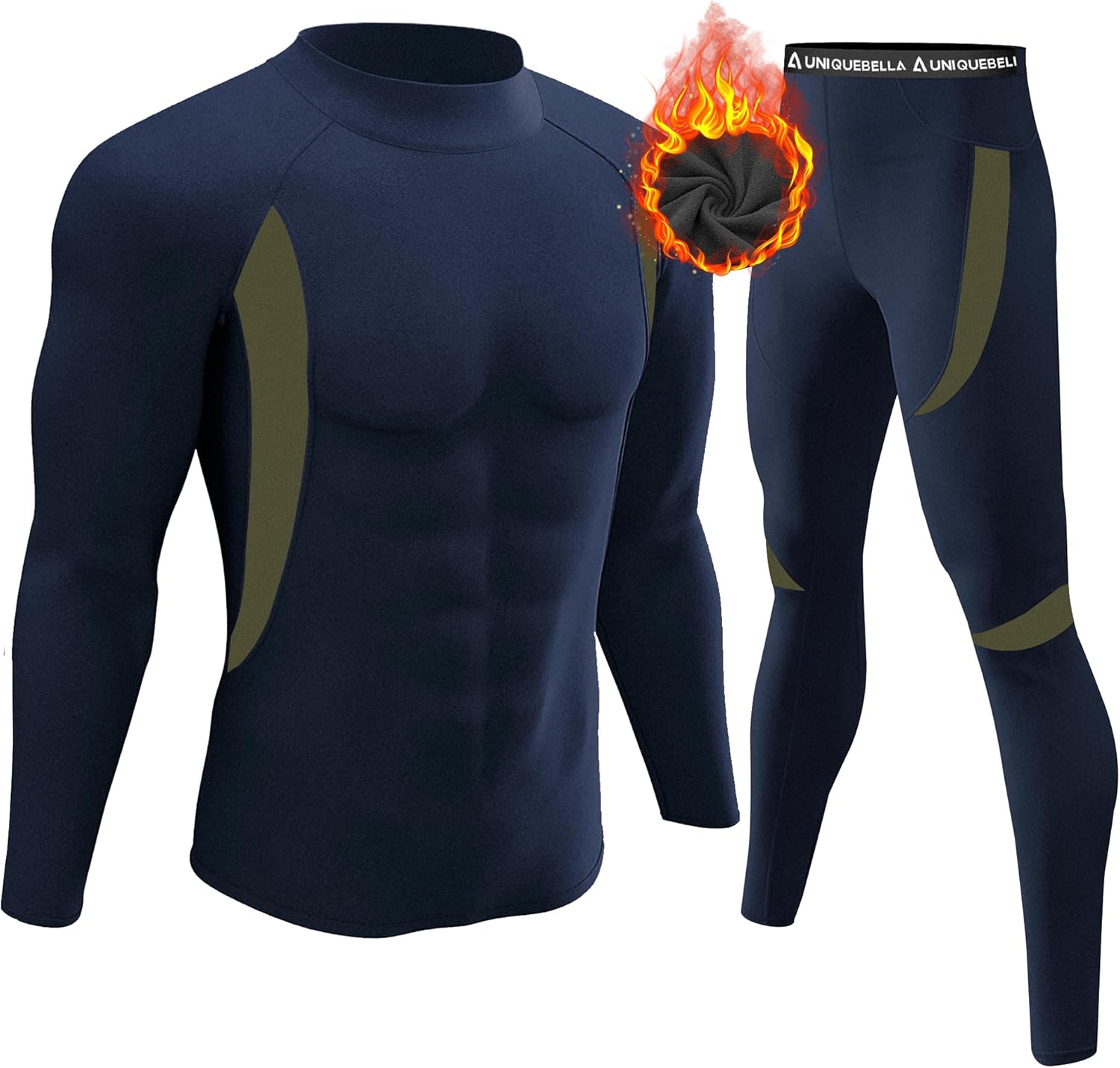 Men'S Thermal Underwear Sets Top & Long Johns Fleece Sweat Quick Drying Thermo Base Layer