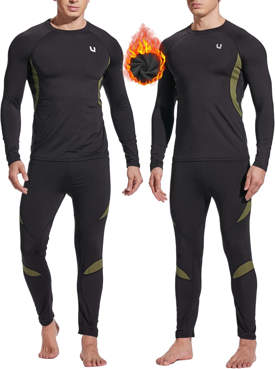 Men'S Thermal Underwear Sets Top & Long Johns Fleece Sweat Quick Drying Thermo Base Layer