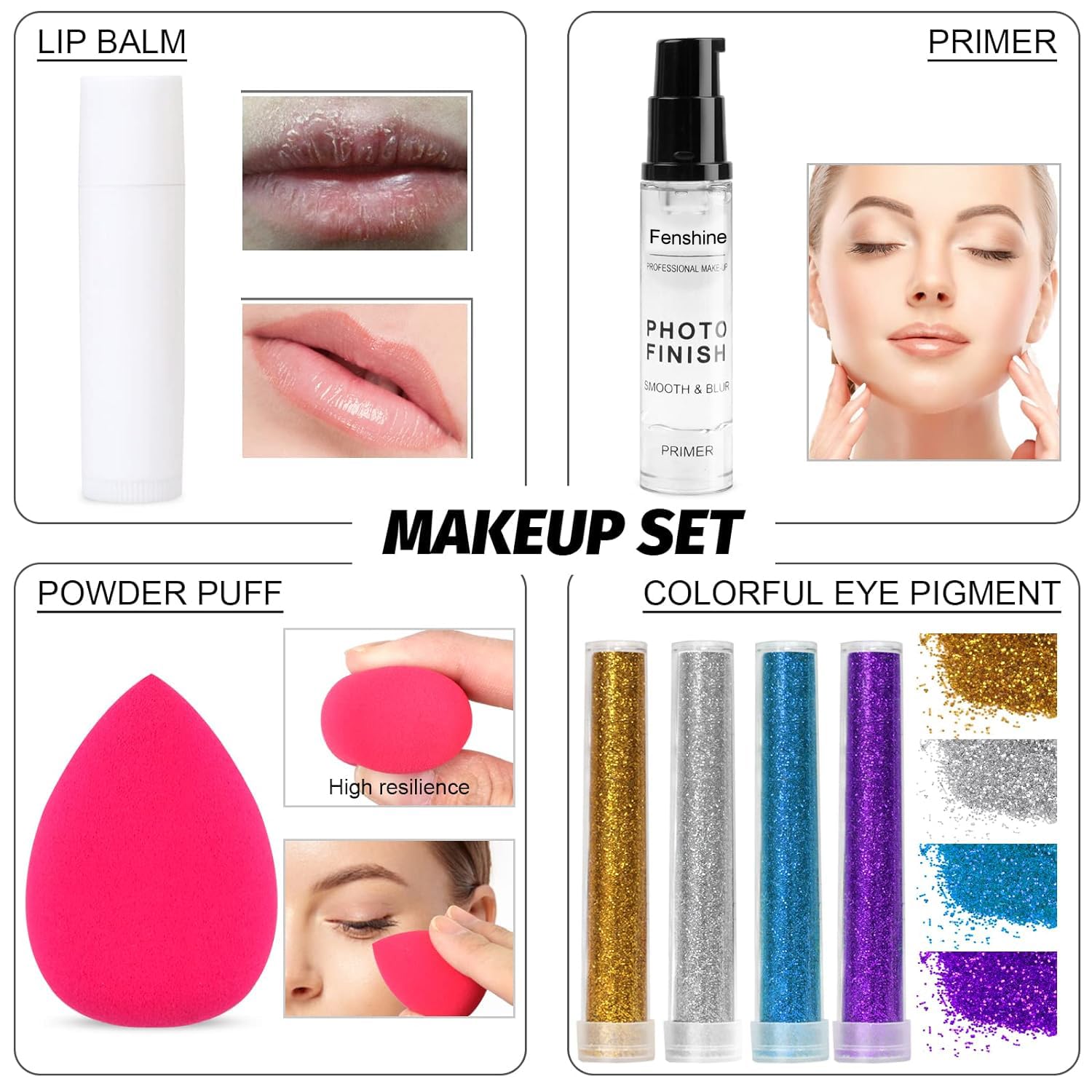 All in One Makeup Kit for Women, Full Makeup Gift Set for Beginners, Makeup Essential Starter Bundle Include Eyeshadow Palette Lipstick Eyebrow Pencil Brush Set (Type C)