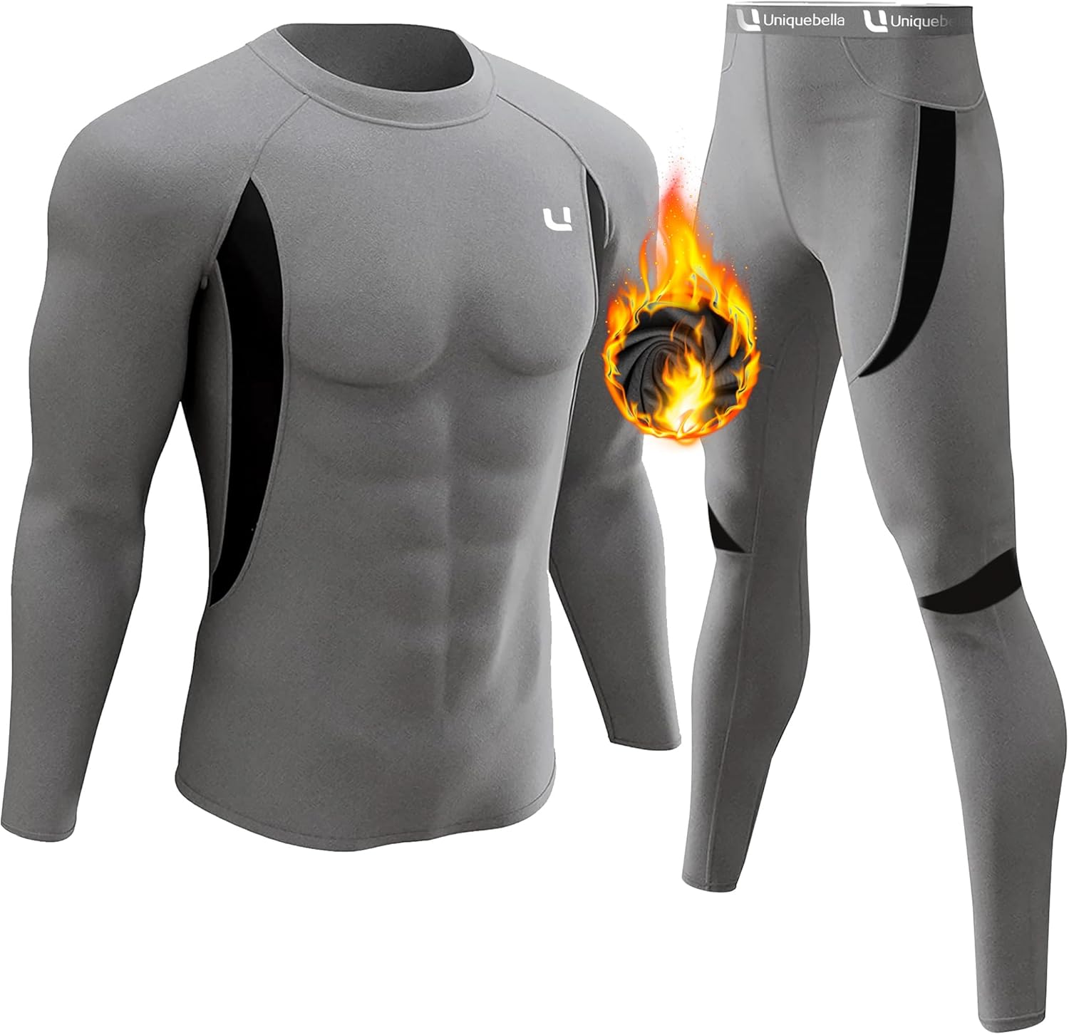 Men'S Thermal Underwear Sets Top & Long Johns Fleece Sweat Quick Drying Thermo Base Layer