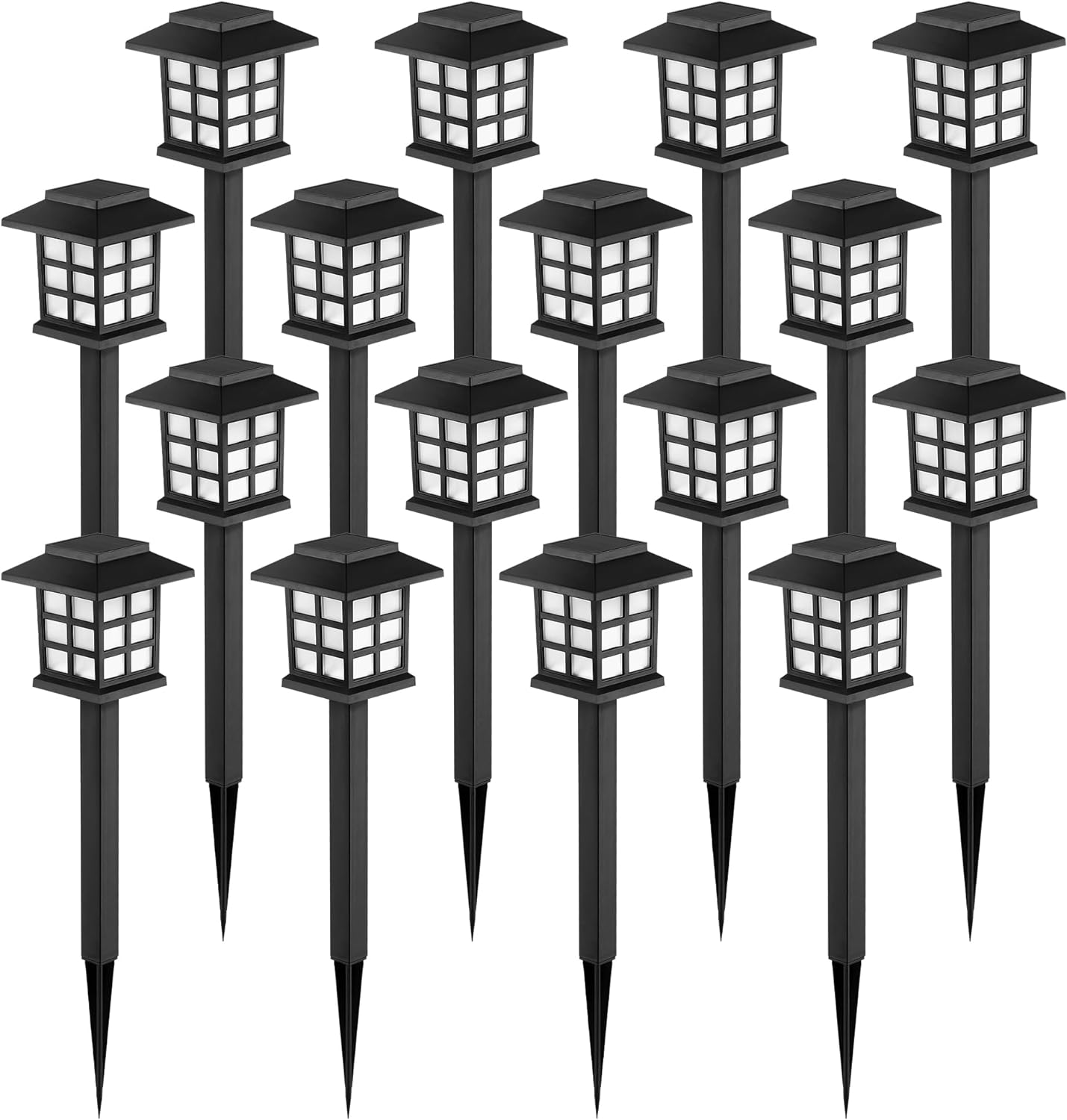 Solar Outdoor Lights,12 Pack LED Solar Lights Outdoor Waterproof, Solar Walkway Lights Maintain 10 Hours of Lighting for Your Garden, Landscape, Path, Yard, Patio, Driveway