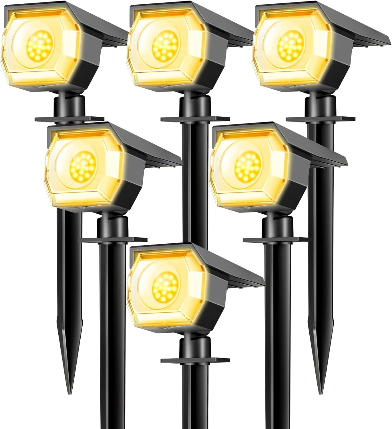 12 Pack Solar Lights Outdoor, Solar Spotlights Outdoor Waterproof 3 Modes, 2-In-1 Auto On/Off Solar Spot Landscape Lighting outside for Tree Plants Yard Garden Pathway