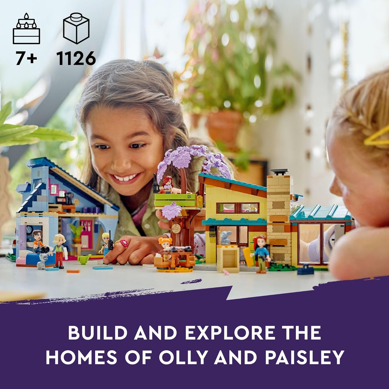 Friends Olly and Paisley'S Family Houses Toy for Kids with 5 Mini-Doll Figures for Creative Play, Two-Story Home with Treehouse Toy, Dollhouse Toy Gift Idea for Girls and Boys Ages 7+, 42620