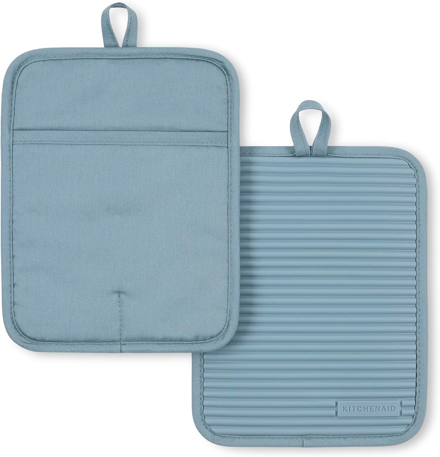 Ribbed Soft Silicone Water Resistant Pot Holder Set, Milkshake , 2 Piece Set, 7"X9"