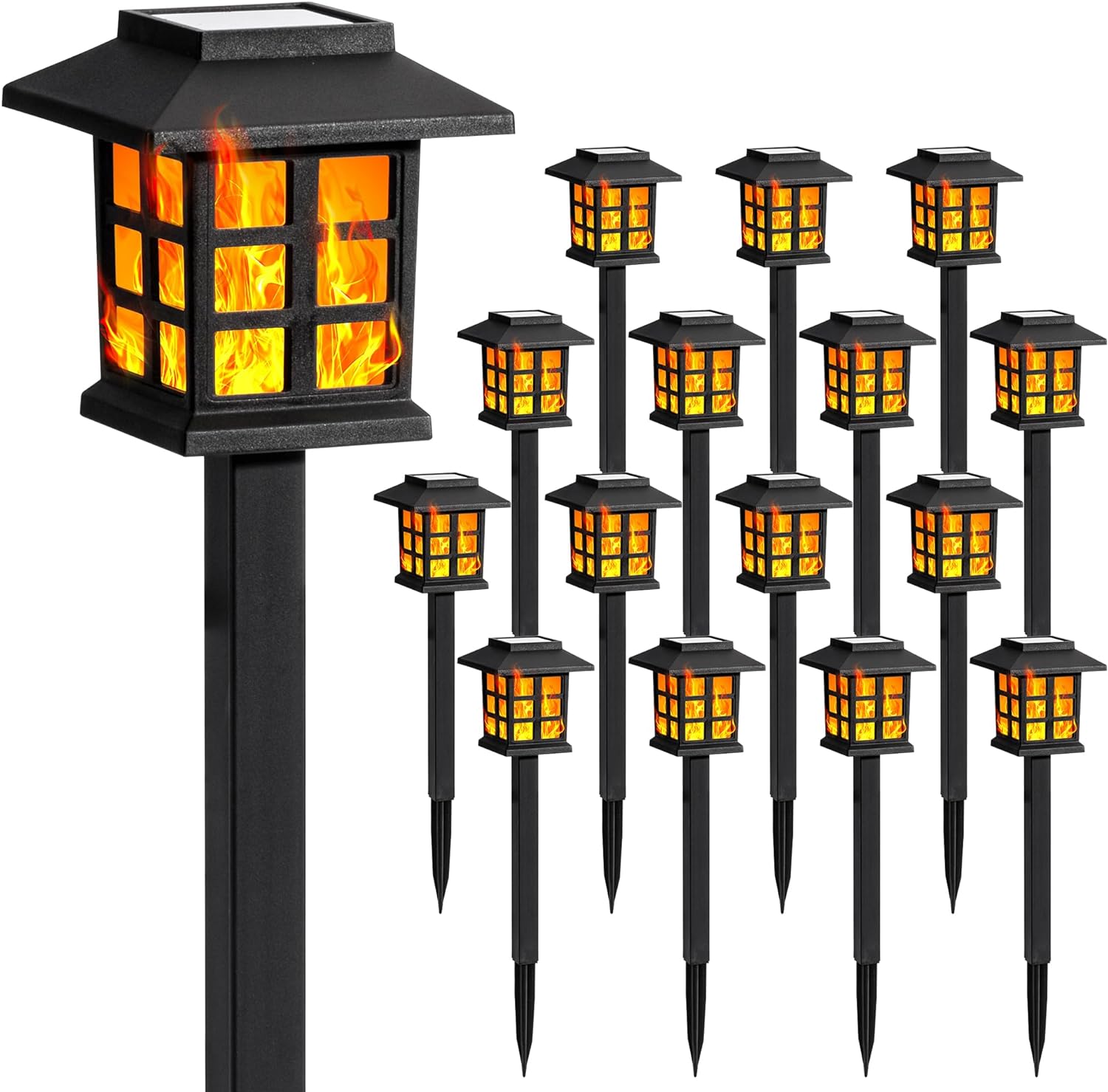 Solar Outdoor Lights,12 Pack LED Solar Lights Outdoor Waterproof, Solar Walkway Lights Maintain 10 Hours of Lighting for Your Garden, Landscape, Path, Yard, Patio, Driveway