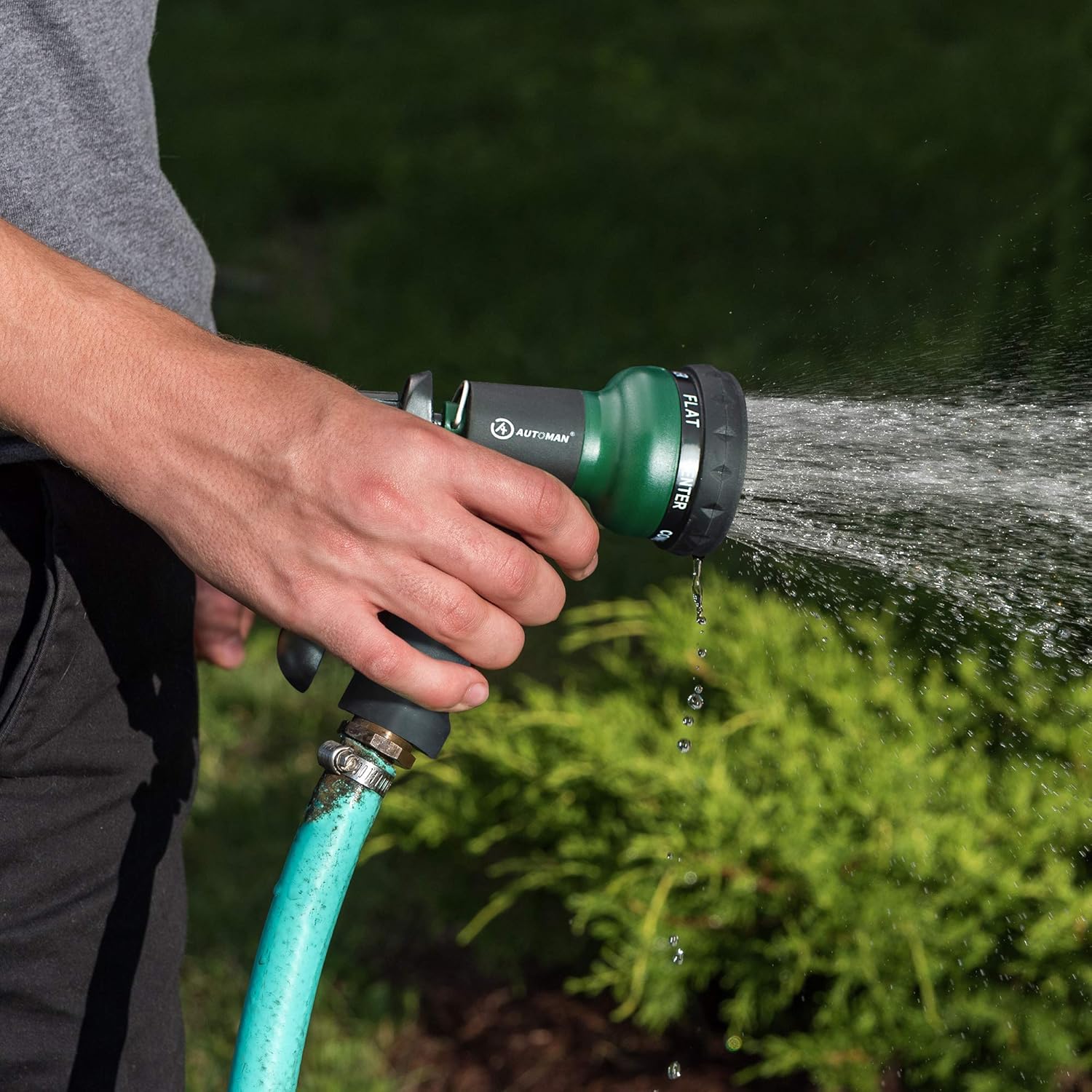 -Garden-Hose-Nozzle,Abs Water Spray Nozzle with Heavy Duty 7 Adjustable Watering Patterns,Slip Resistant for Plants,Lawn,Washing Cars,Cleaning,Showering Pets & Outdoor Fun.