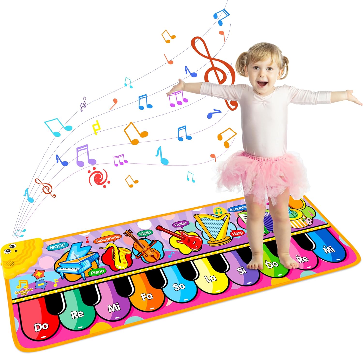 Kids Musical Piano Mats with 25 Music Sounds,Musical Toys Baby Floor Piano Keyboard Mat Carpet Animal Blanket Touch Playmat Early Education Toys for 1 2 3 4 5 6+ Year Girls Boys Toddlers