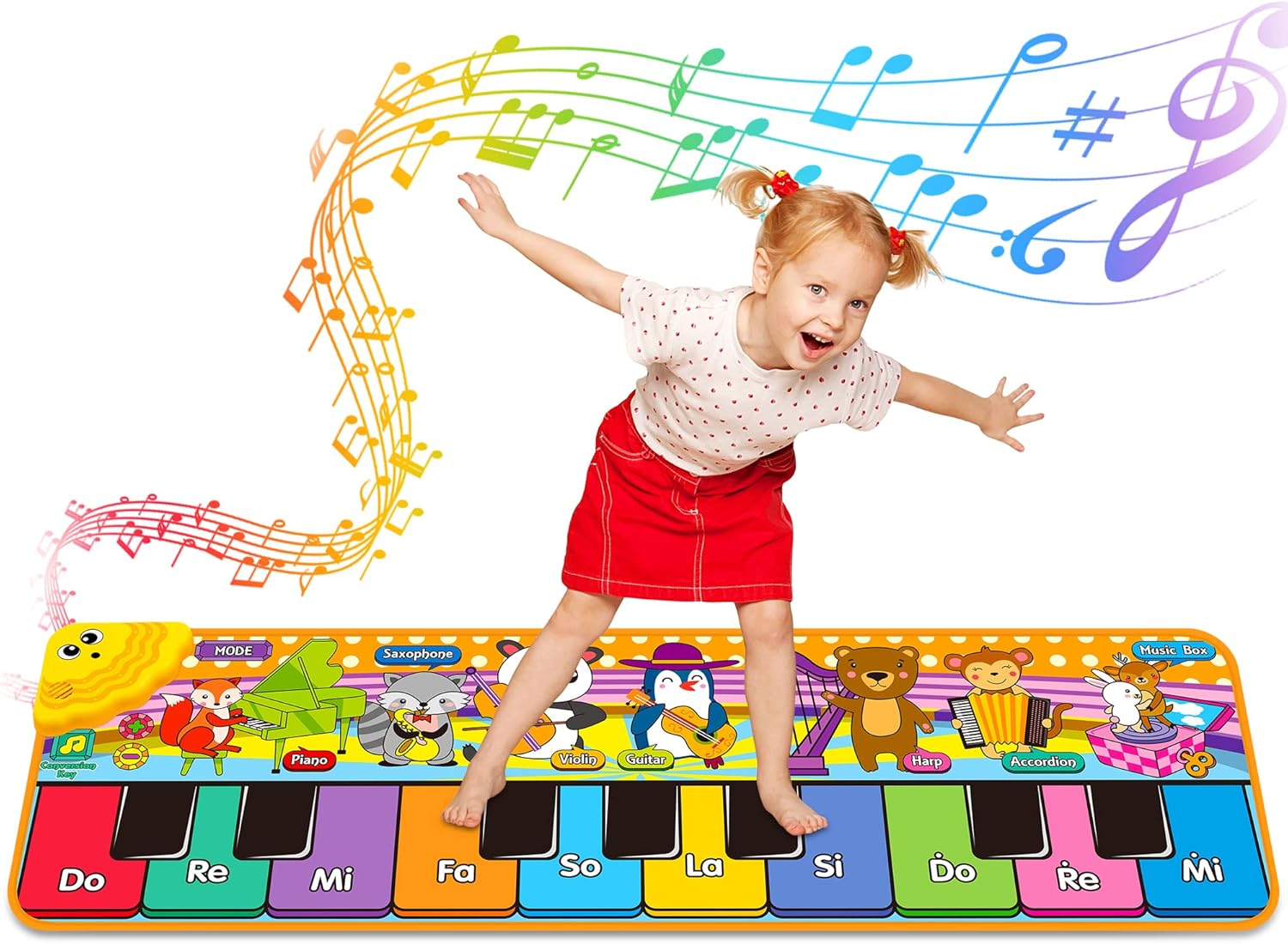 Kids Musical Piano Mats with 25 Music Sounds,Musical Toys Baby Floor Piano Keyboard Mat Carpet Animal Blanket Touch Playmat Early Education Toys for 1 2 3 4 5 6+ Year Girls Boys Toddlers