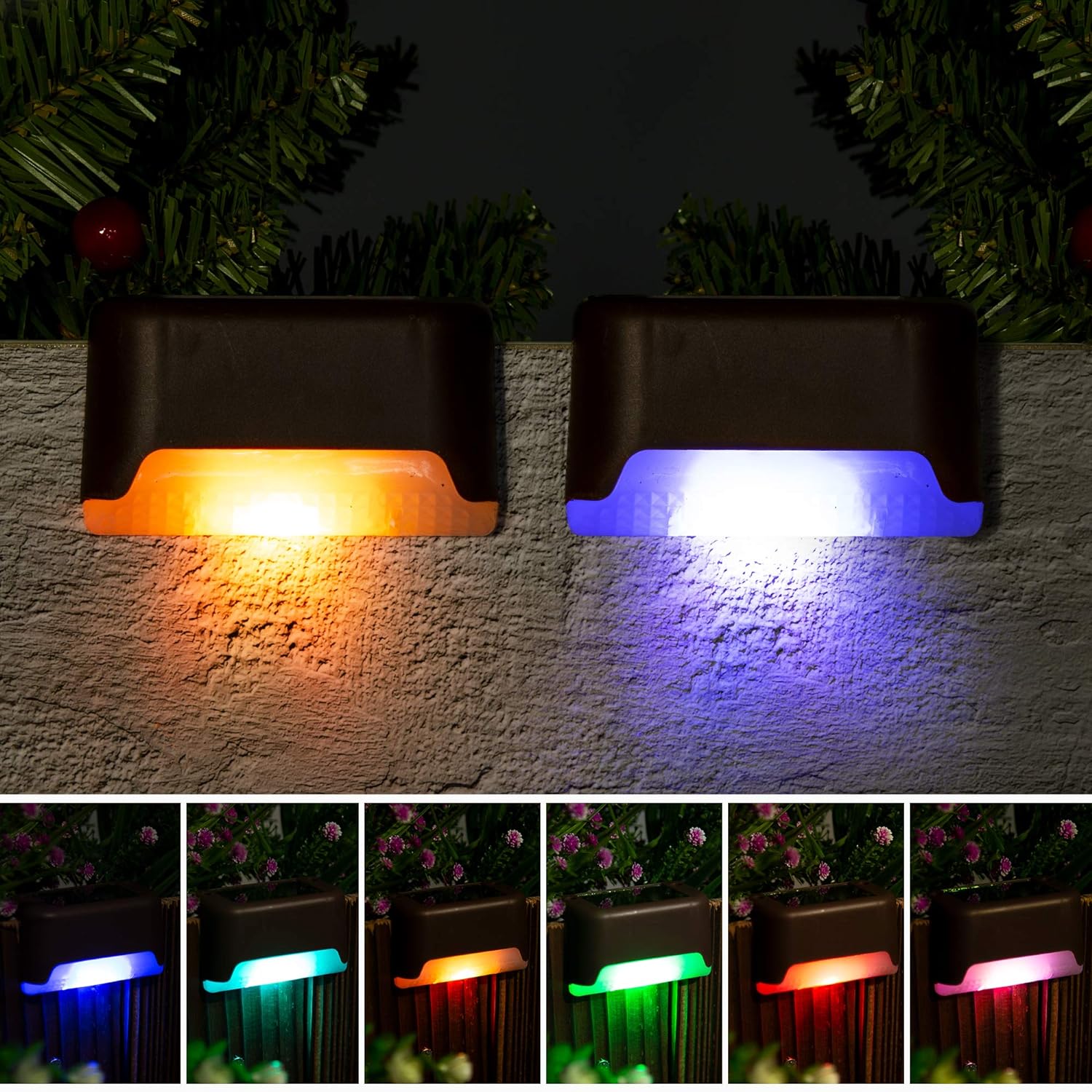 Solar Deck Lights Outdoor 16 Pack, Solar Step Lights Waterproof Led Solar Lights for Outdoor Stairs, Step , Fence, Yard, Patio, and Pathway(Warm White)