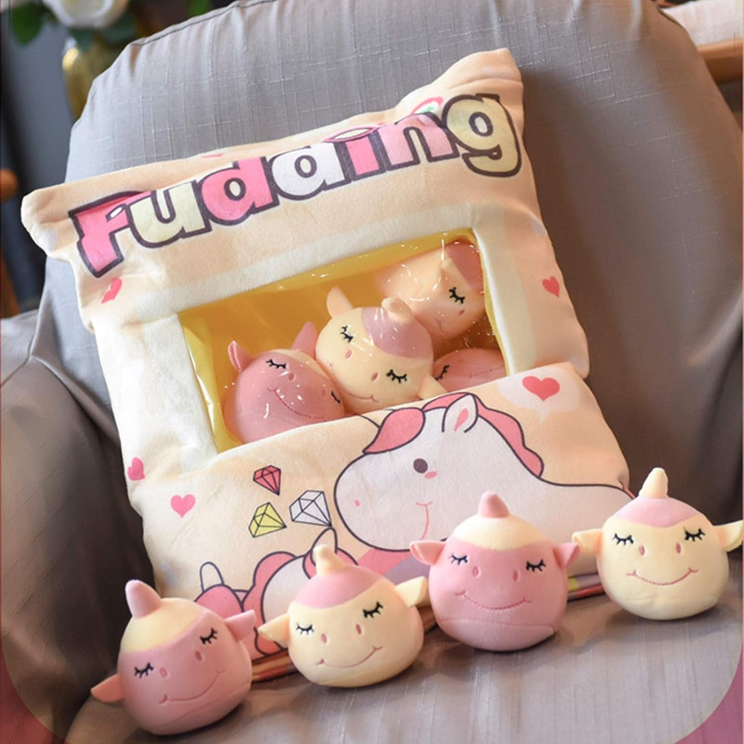 Cute Plush Pillow Stuffed Animal Toy Cheese Balls Creative Gifts for Kids Soft Throw Pillow Room Decor