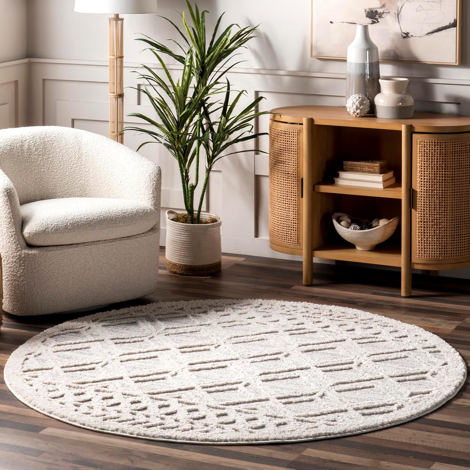 2X3 Ansley Moroccan Tassel Area Rug, Light Grey, High-Low Textured Bohemian Design, Plush High Pile, Stain Resistant, for Bedroom, Living Room, Hallway, Entryway